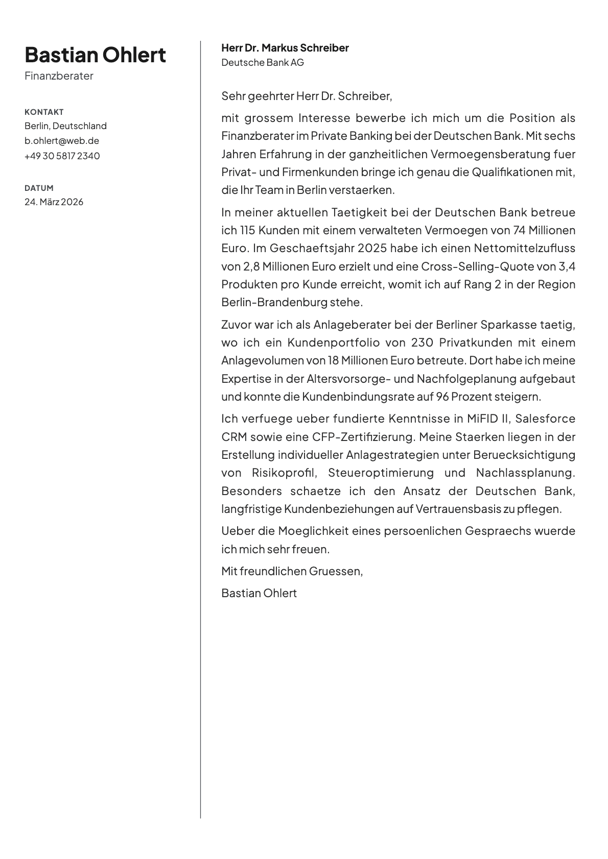 Birch cover letter template preview