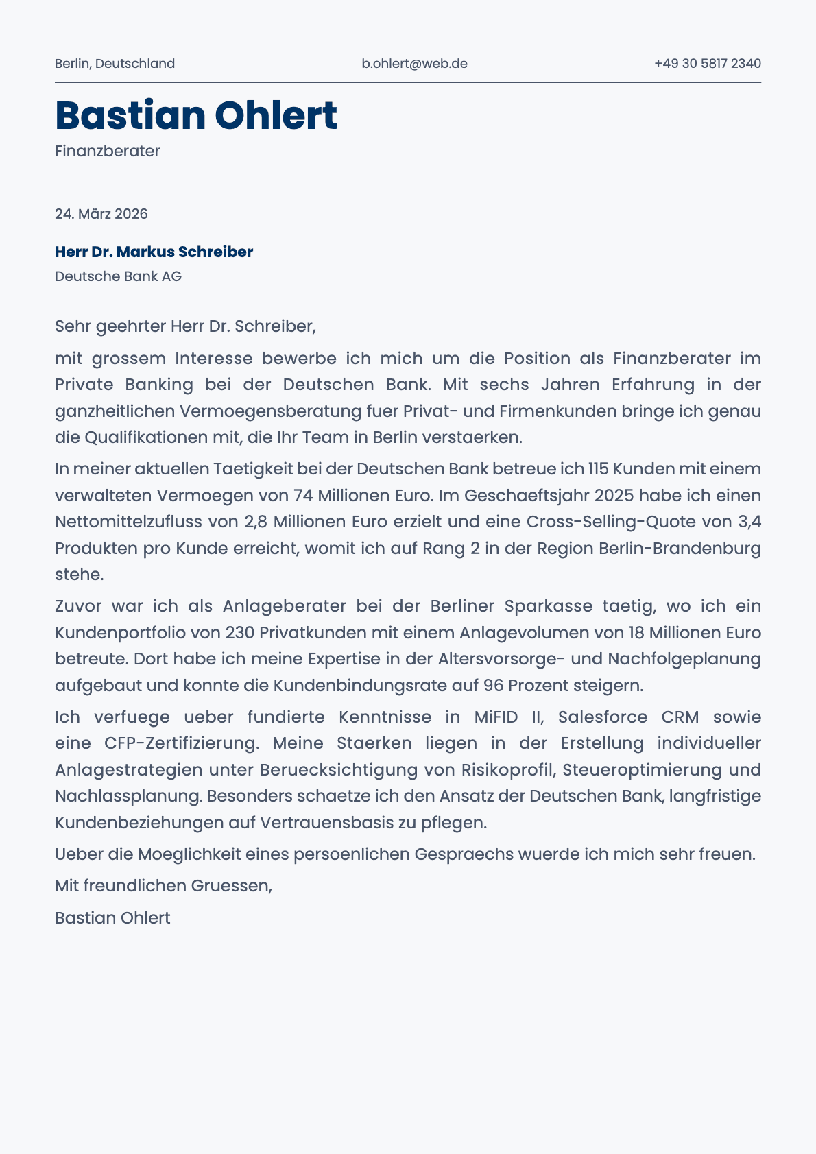 Fern cover letter template preview