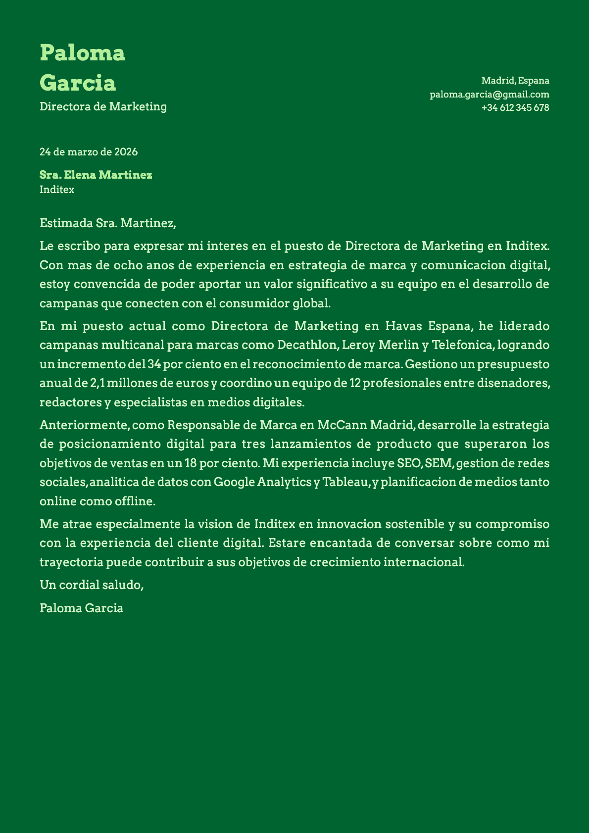 Emerald cover letter template preview