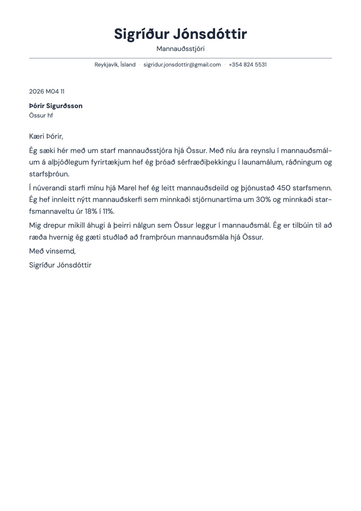 Slate cover letter template preview