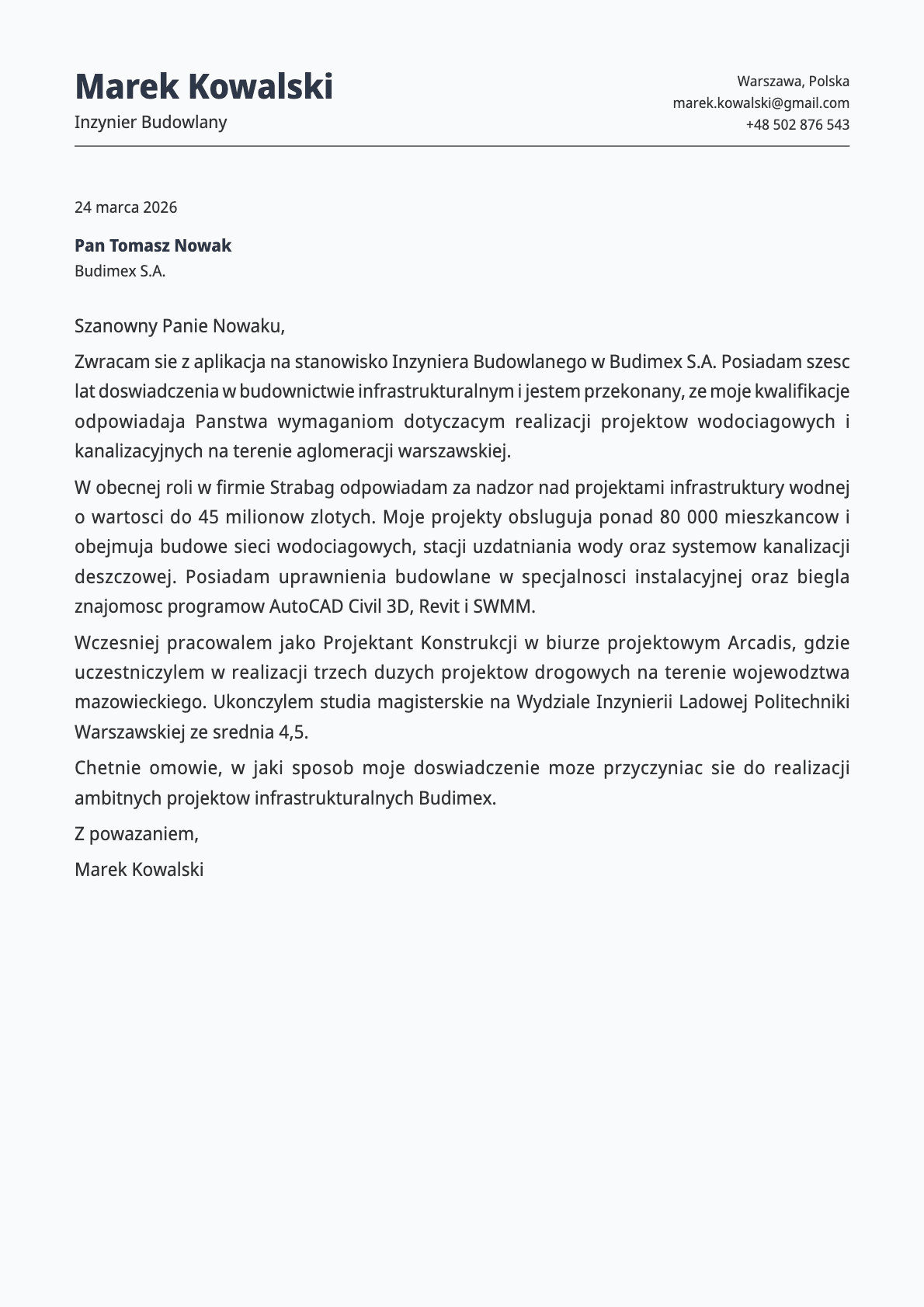 Cobalt cover letter template preview