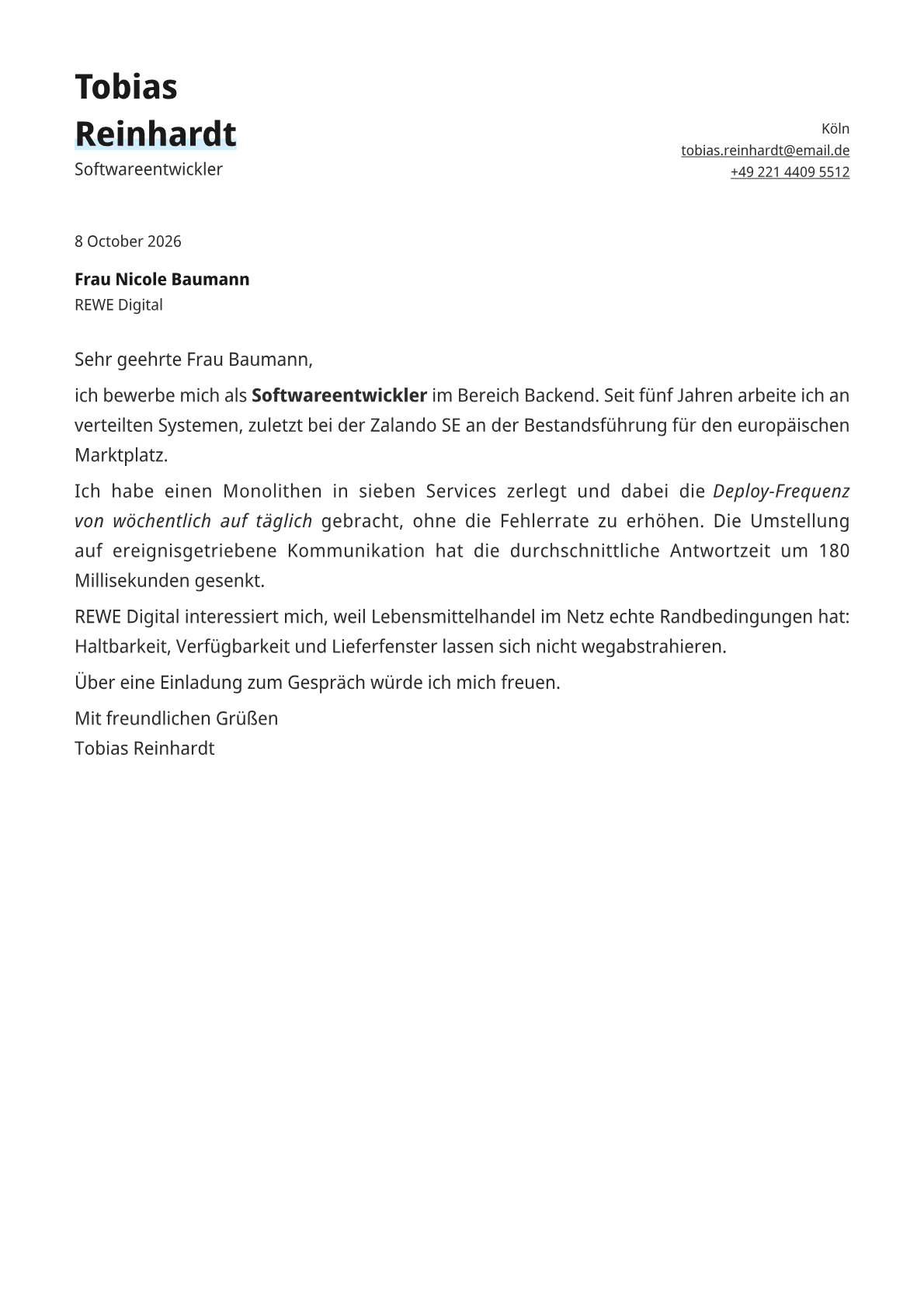 Copper cover letter template preview