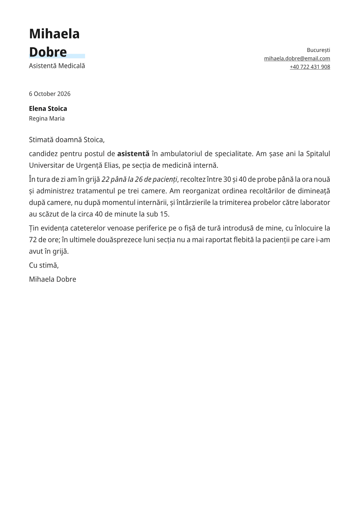 Copper cover letter template preview
