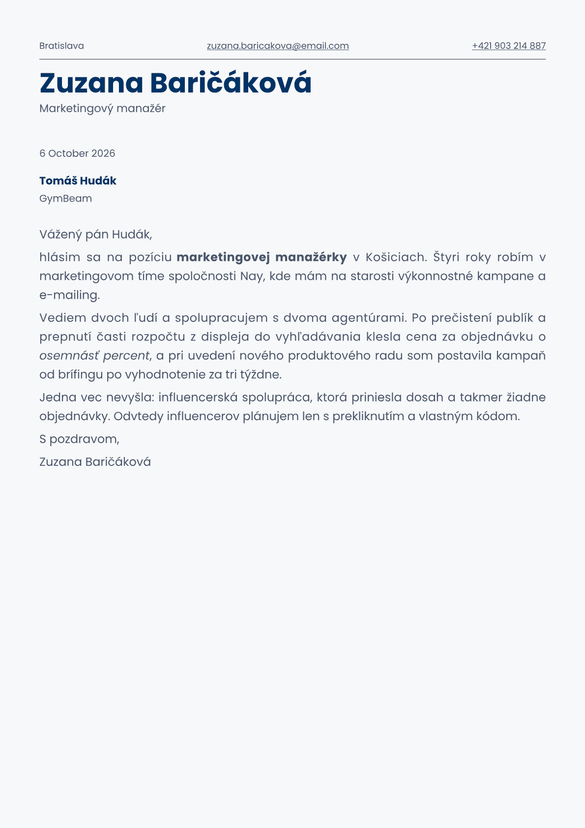Fern cover letter template preview