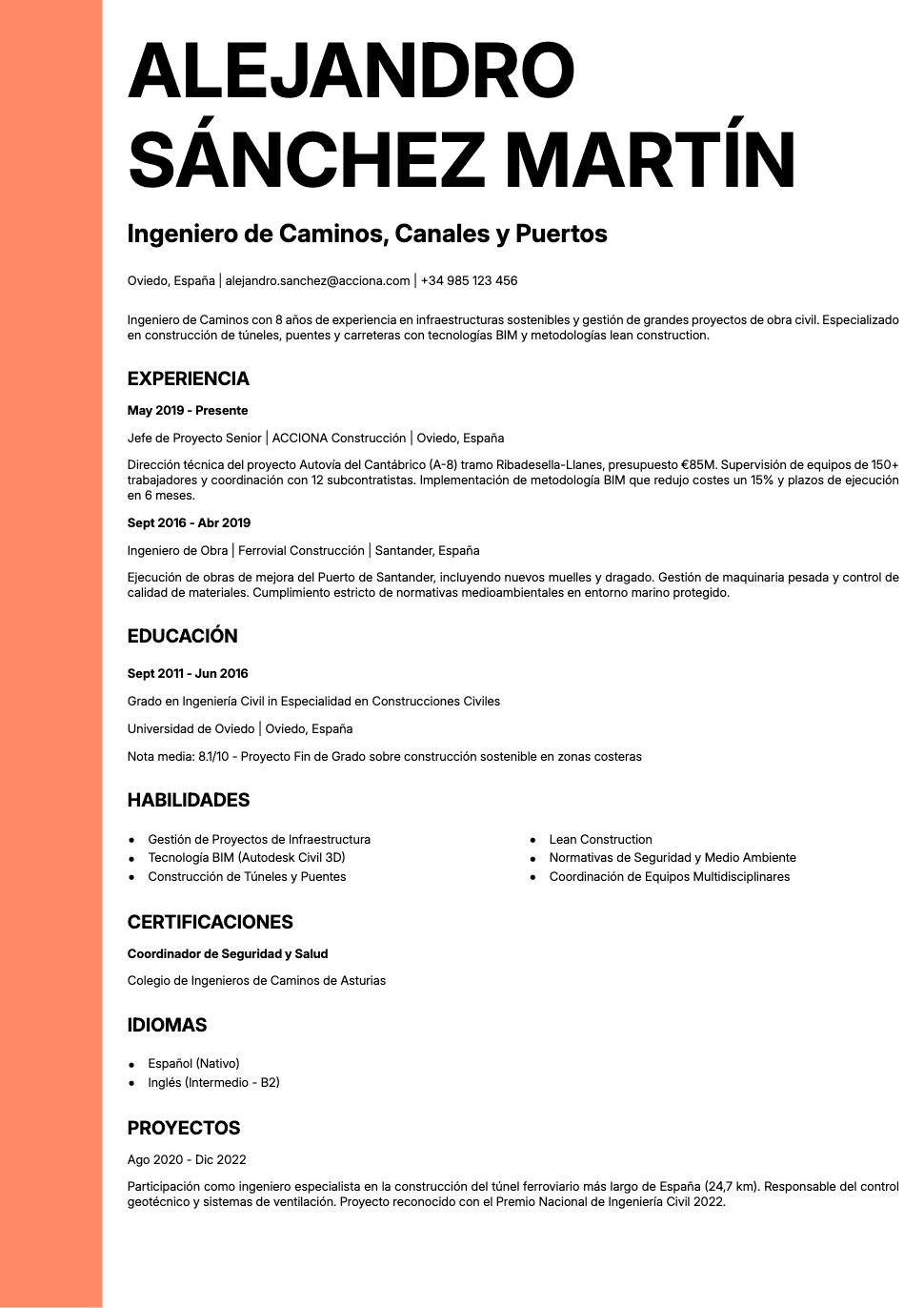 Bold Edge template preview