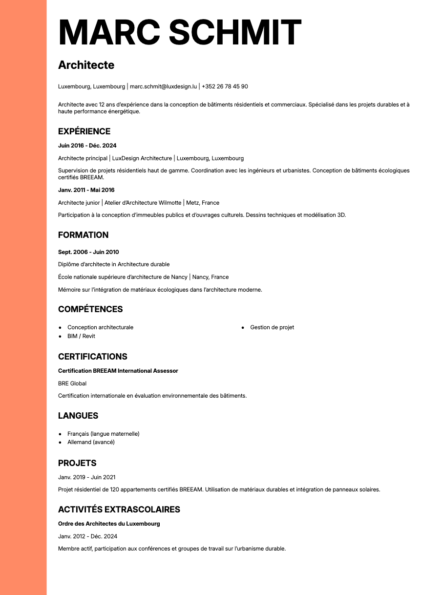 Bold Edge template preview