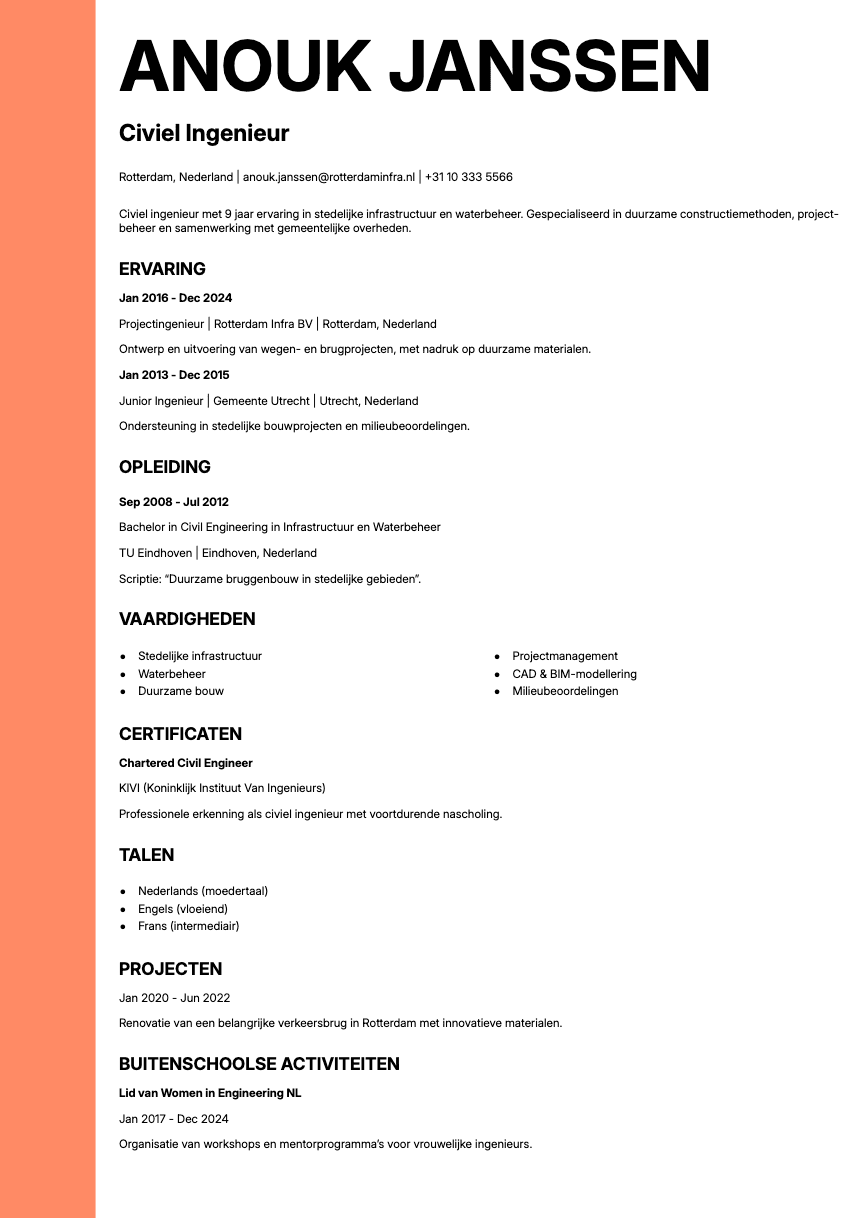 Bold Edge template preview