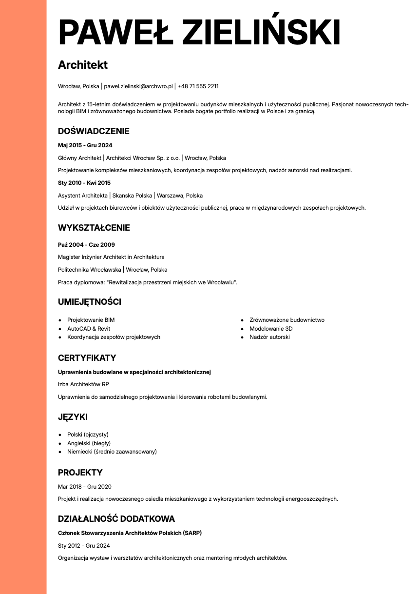 Bold Edge template preview