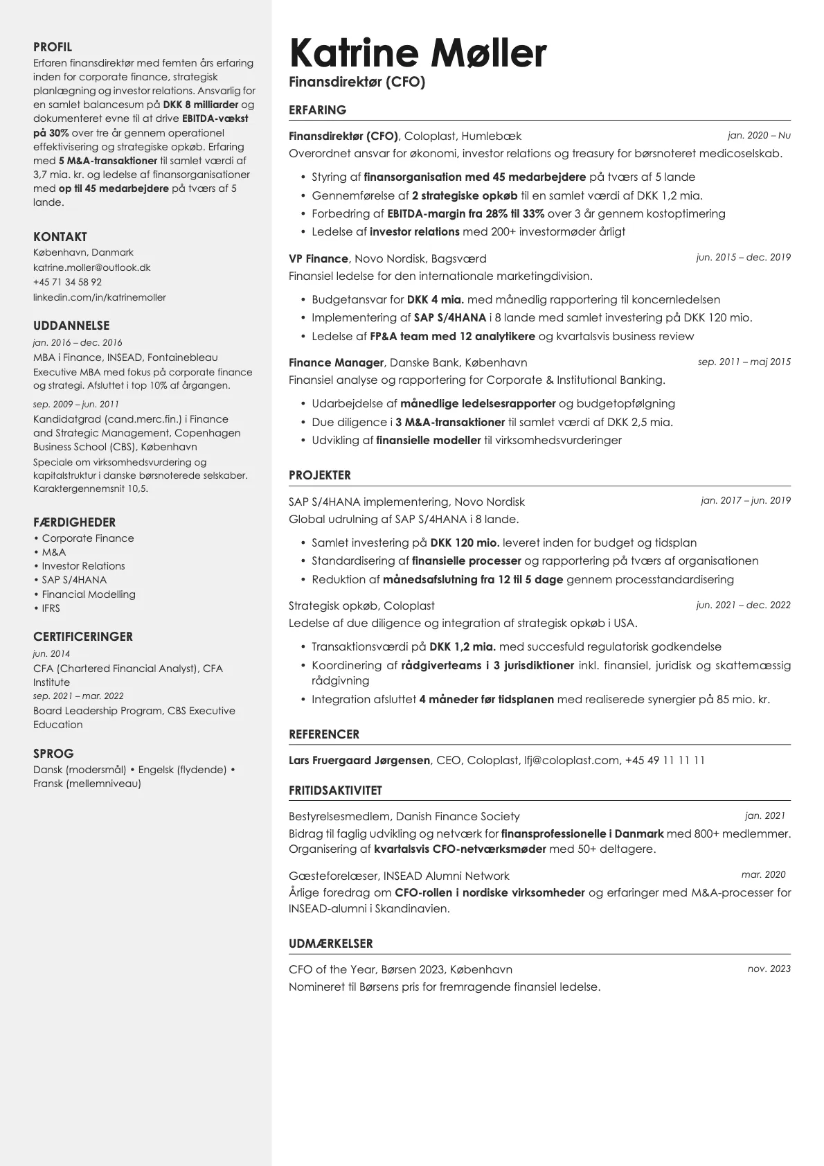 Aurum resume template preview