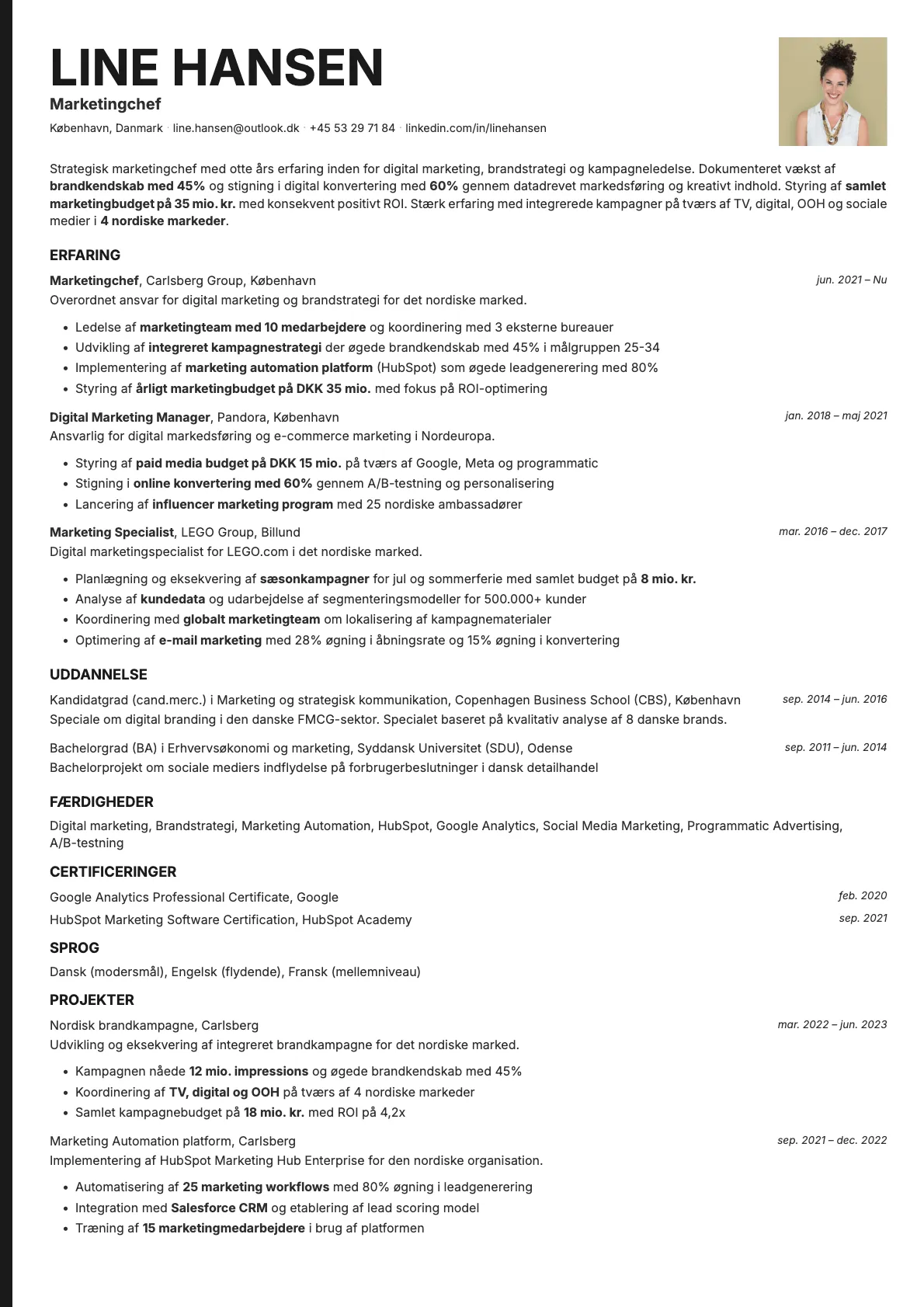 Bold Edge Photo resume template preview