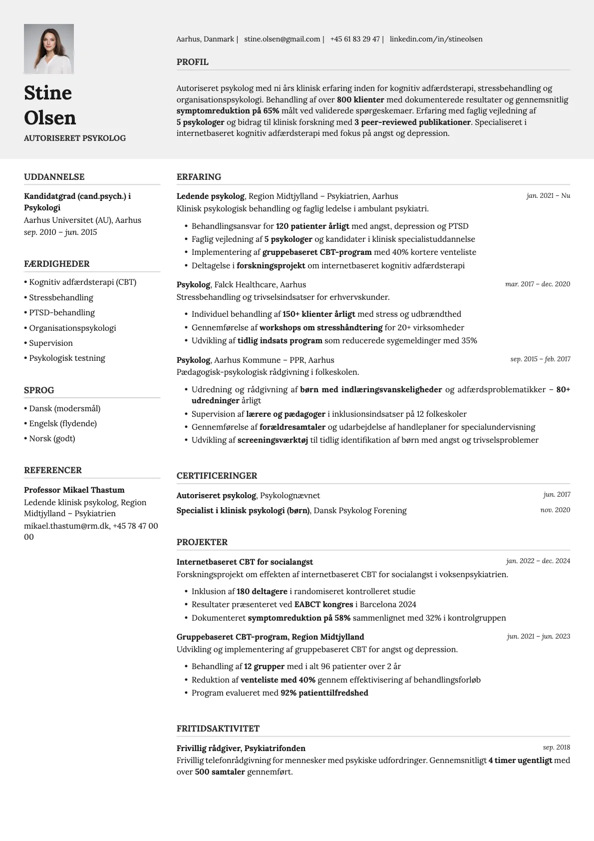 Limestone Photo resume template preview