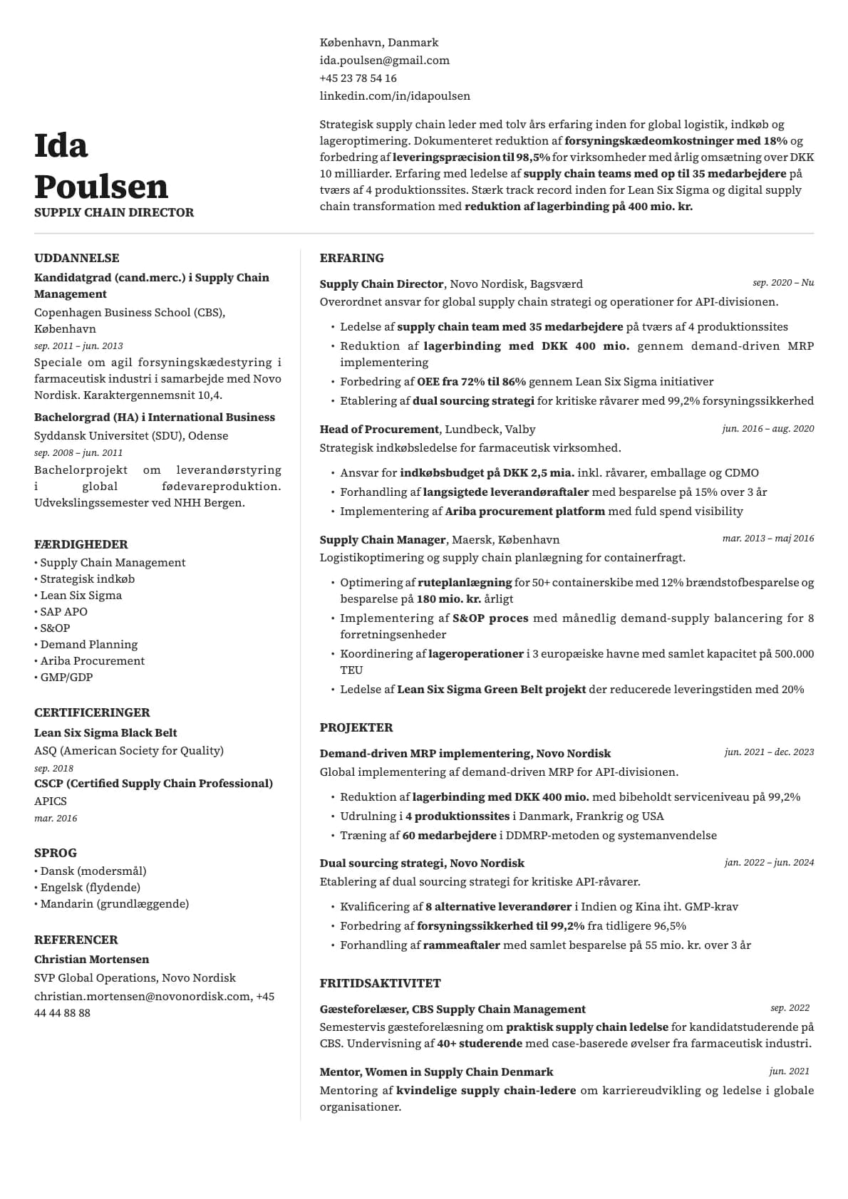 Obsidian resume template preview