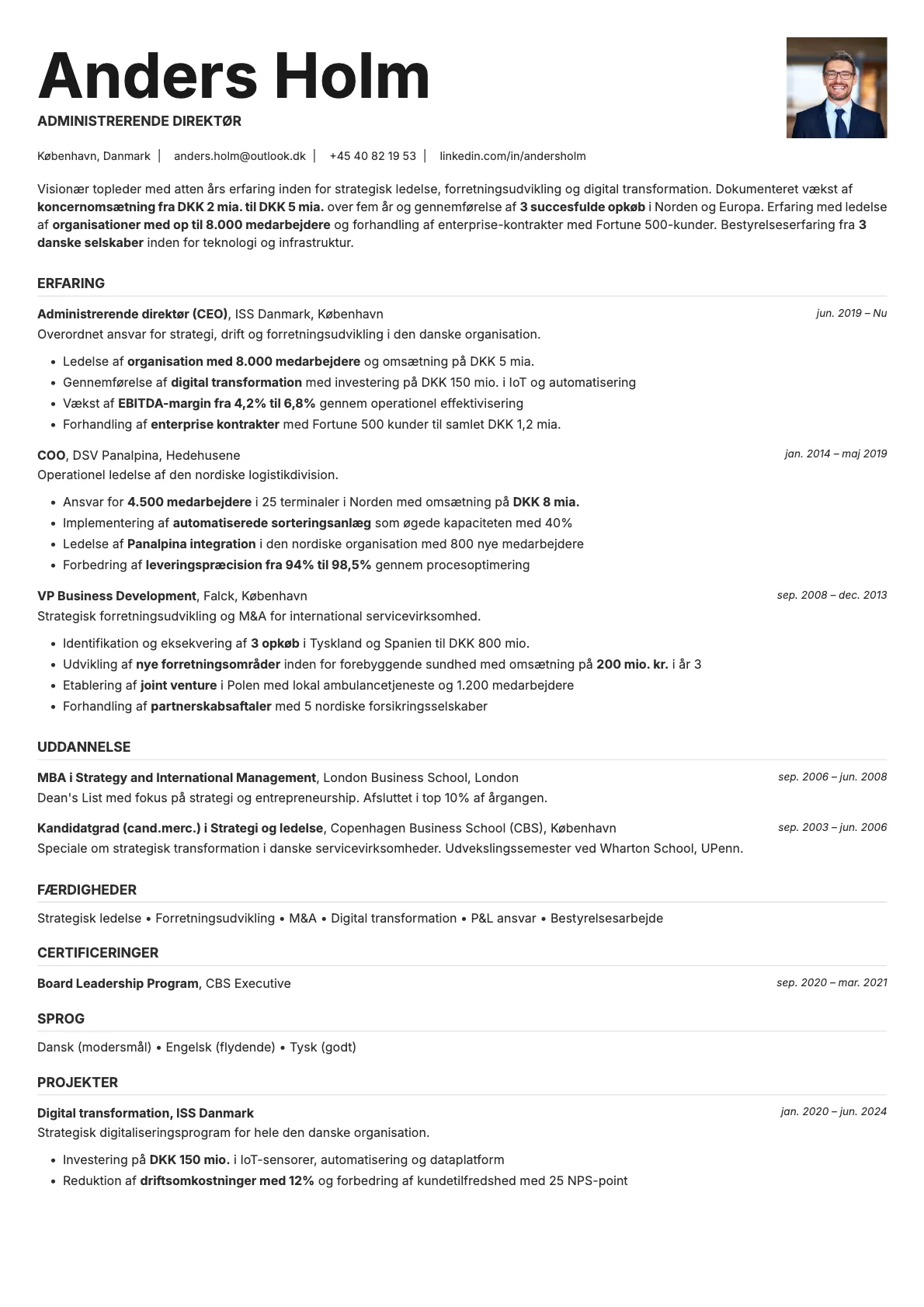 Platinum Photo resume template preview