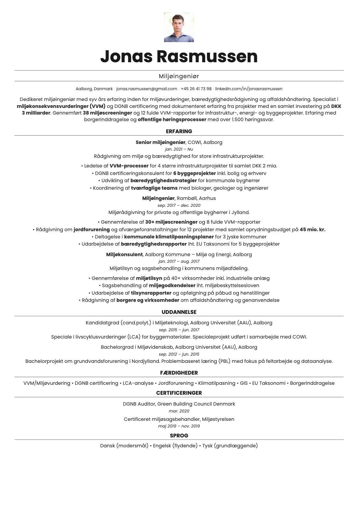 Quartz Photo resume template preview