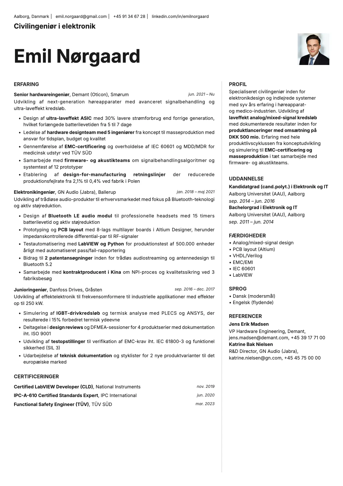 Sapphire Photo resume template preview