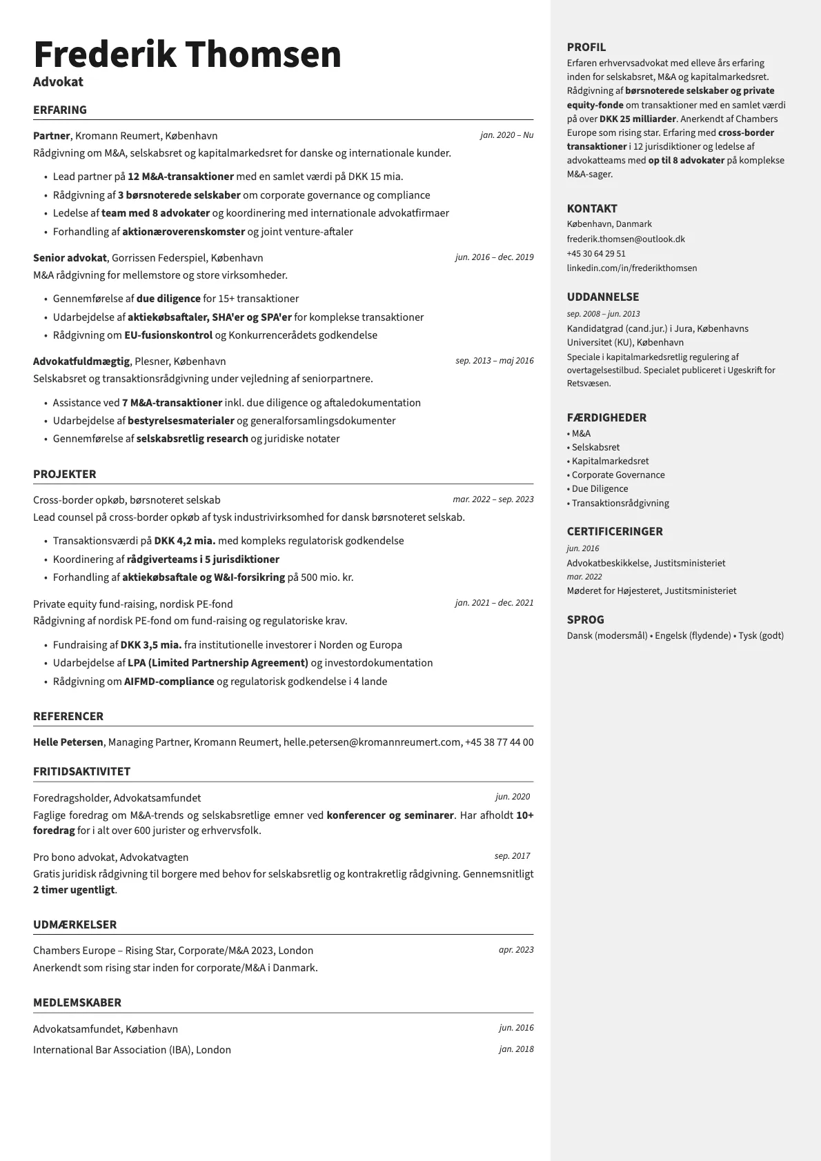 Vanta resume template preview
