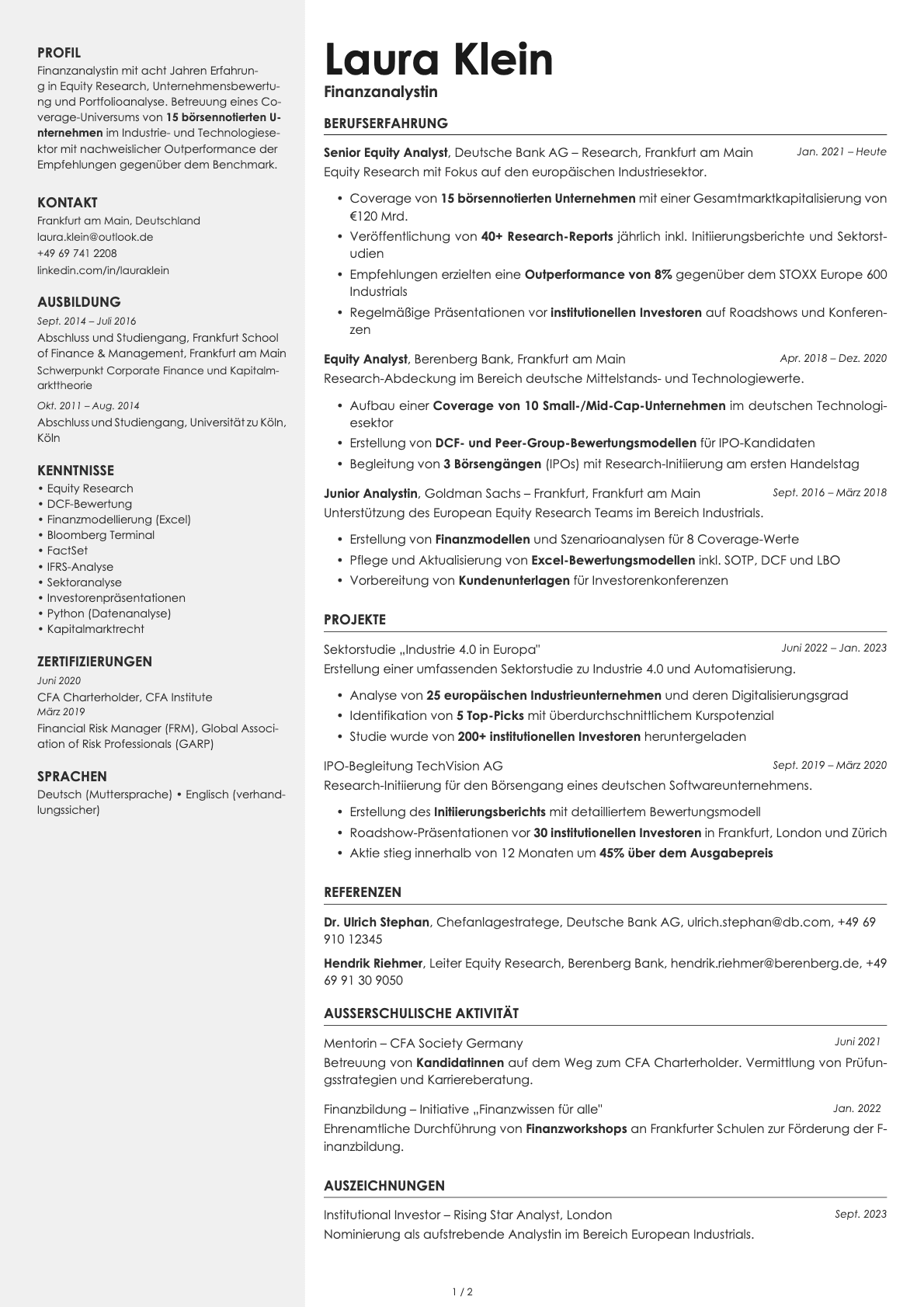 Aurum resume template preview