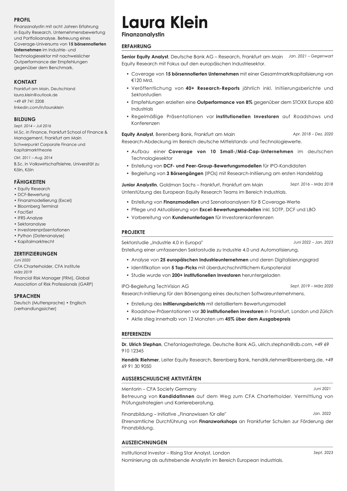 Aurum resume template preview