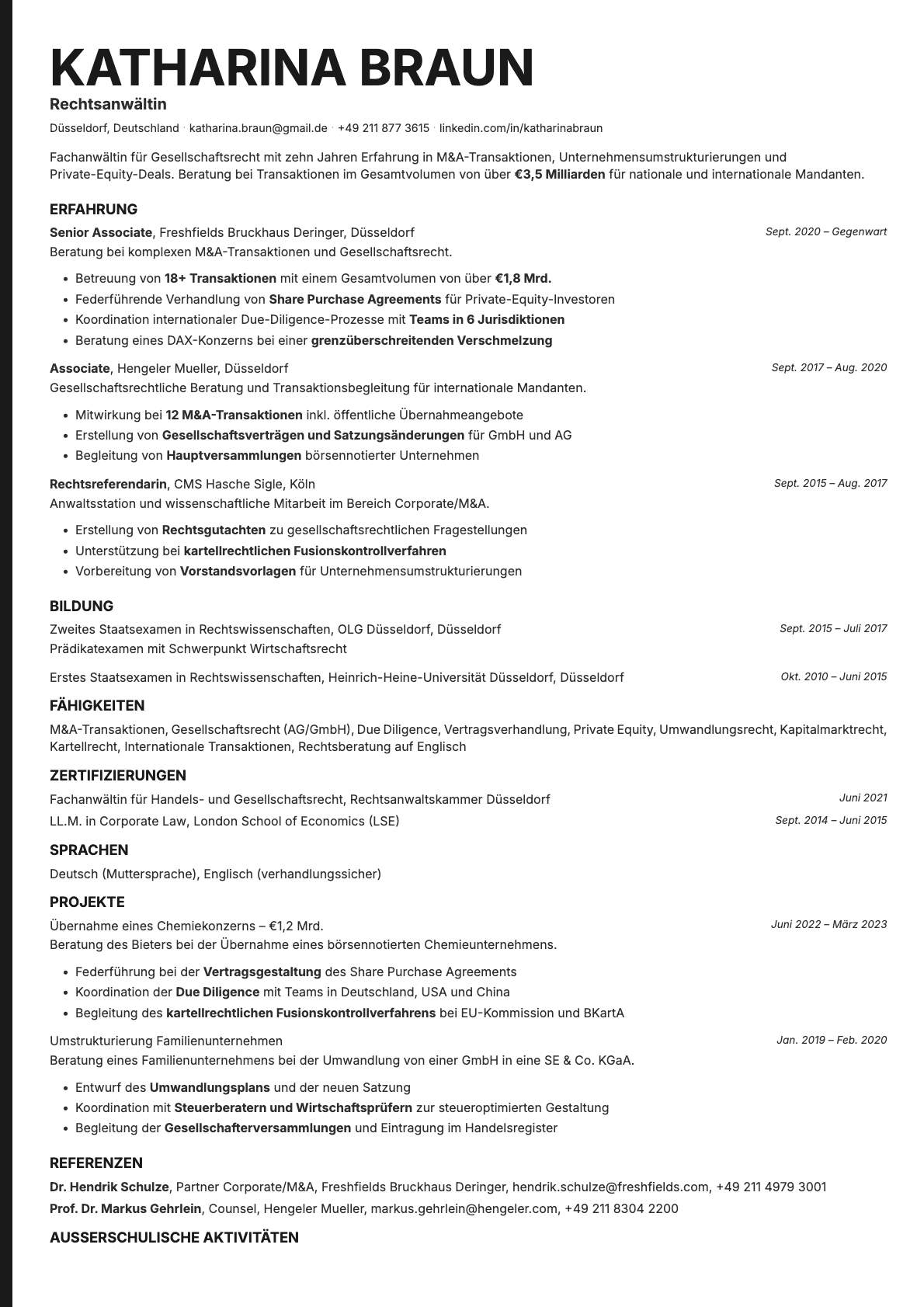 Bold Edge resume template preview