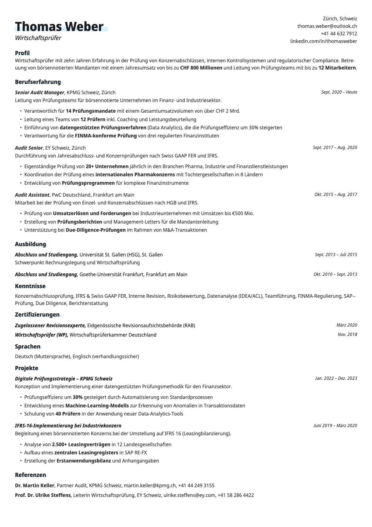 Copper resume template preview
