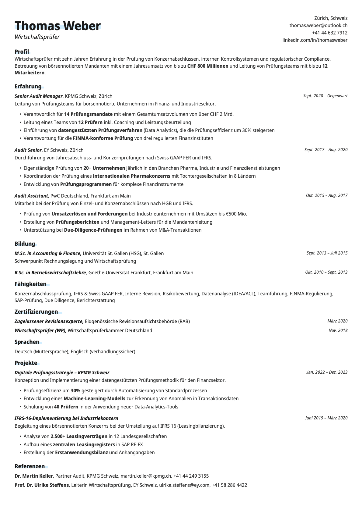 Copper resume template preview