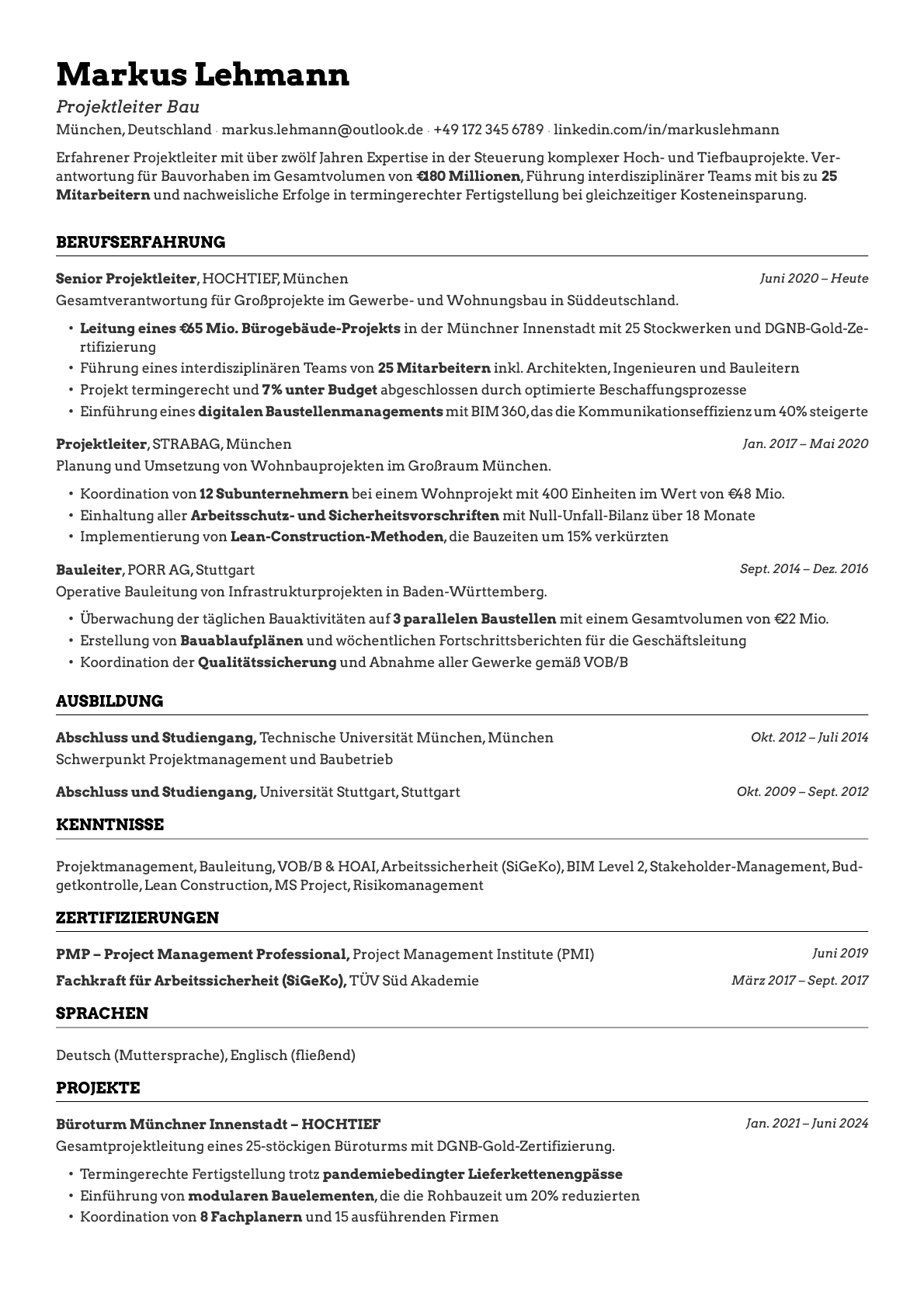 Emerald resume template preview