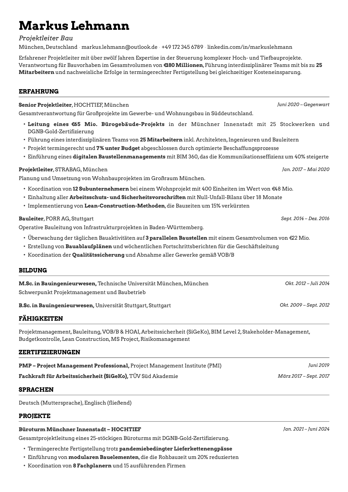 Emerald resume template preview