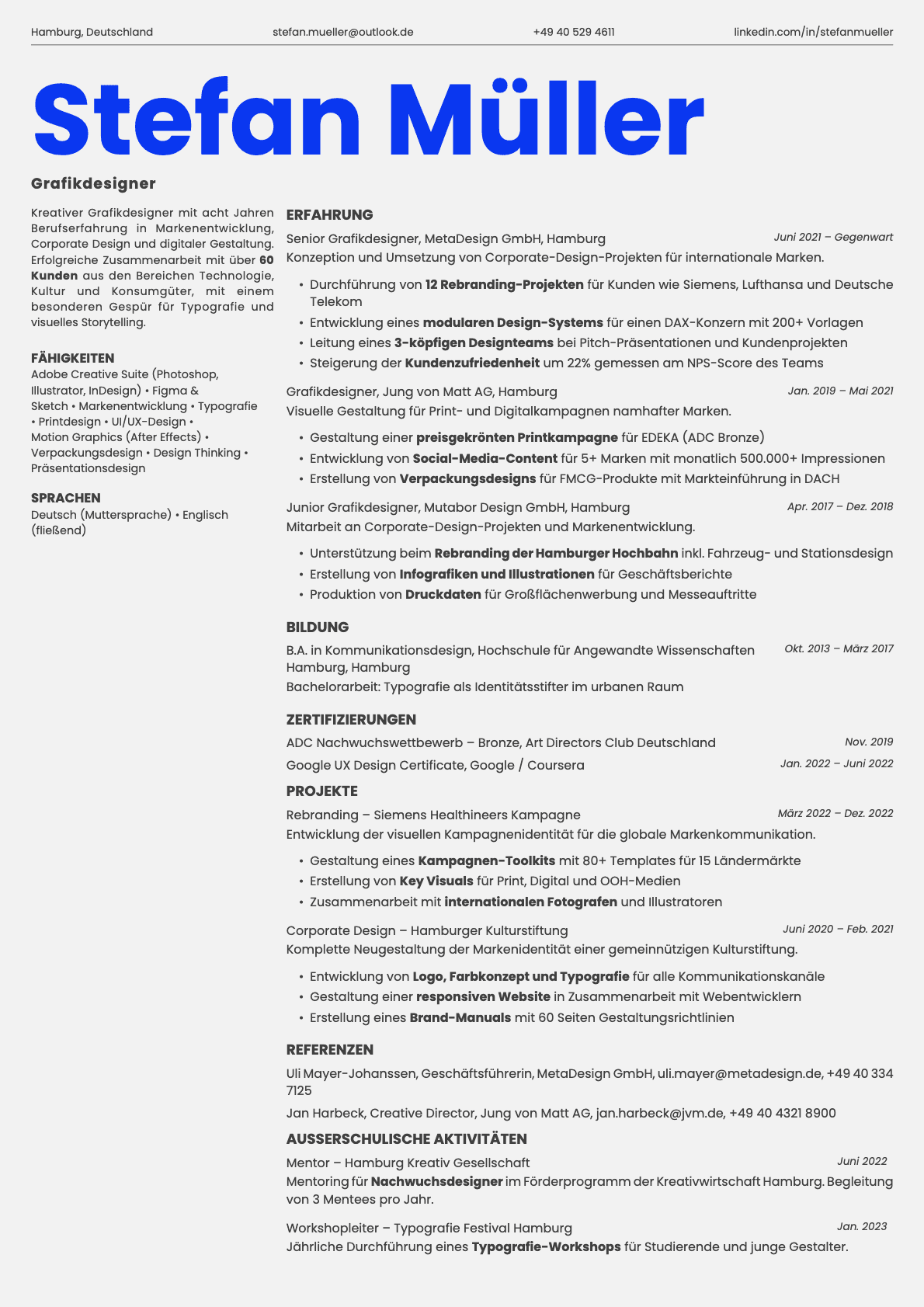 Fern resume template preview