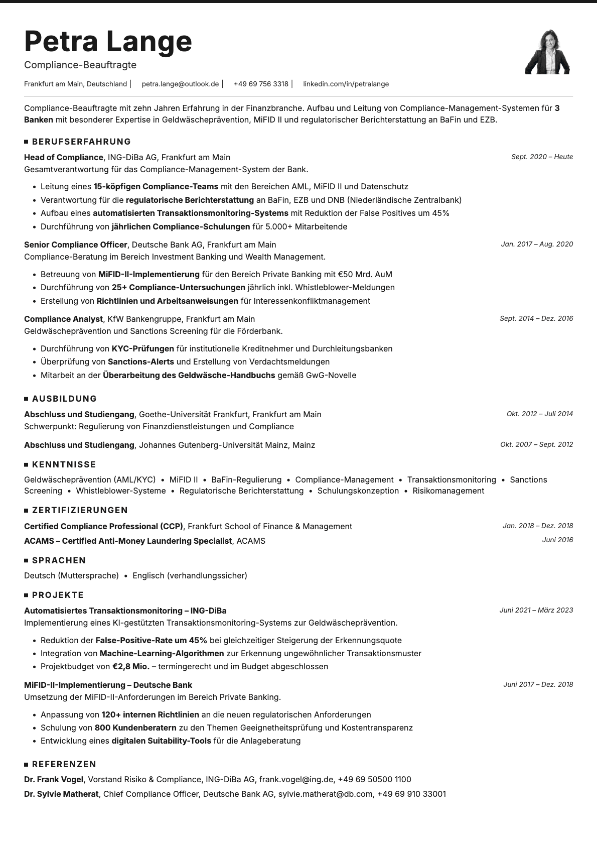 Graphite Photo resume template preview