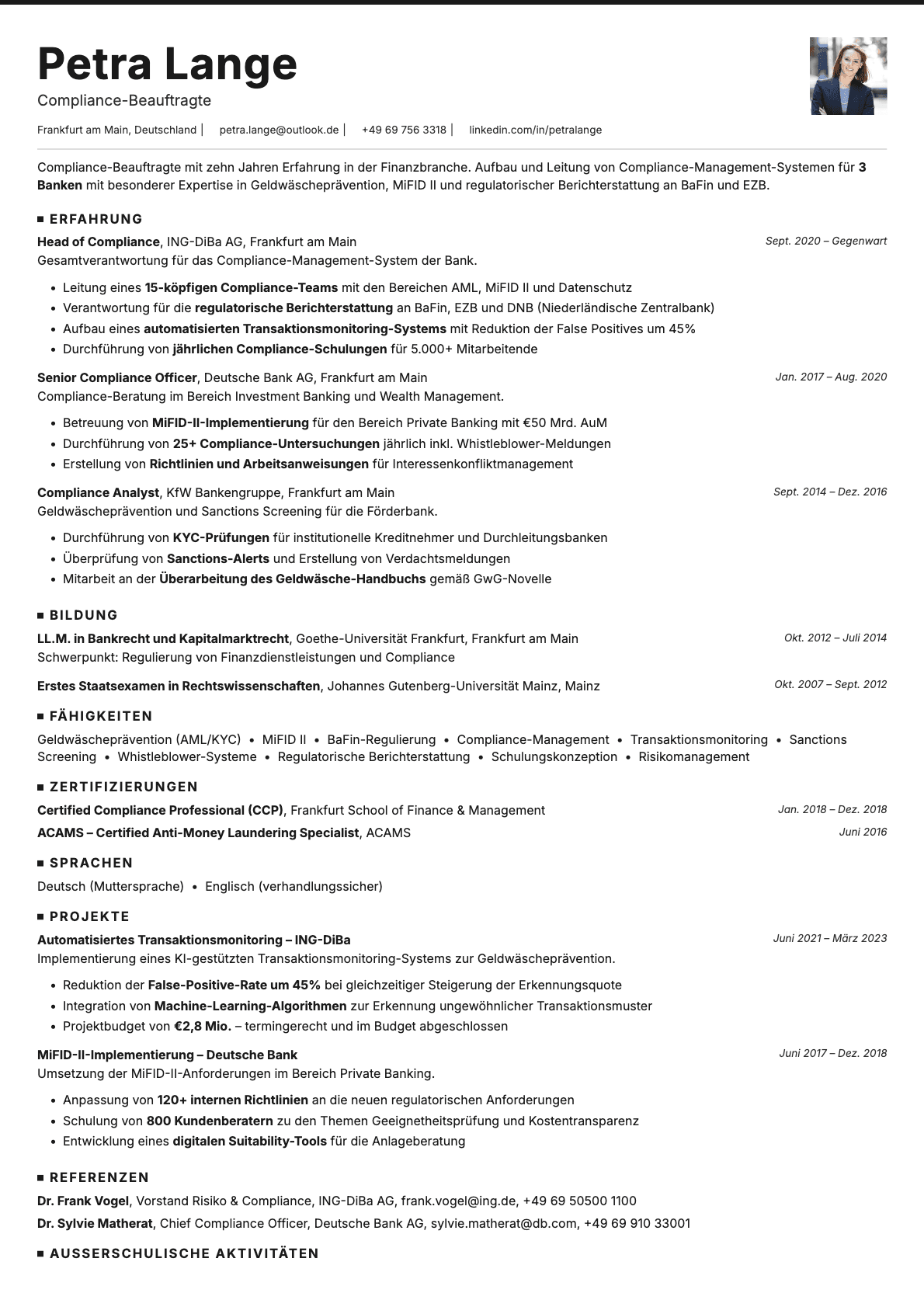 Graphite Photo resume template preview