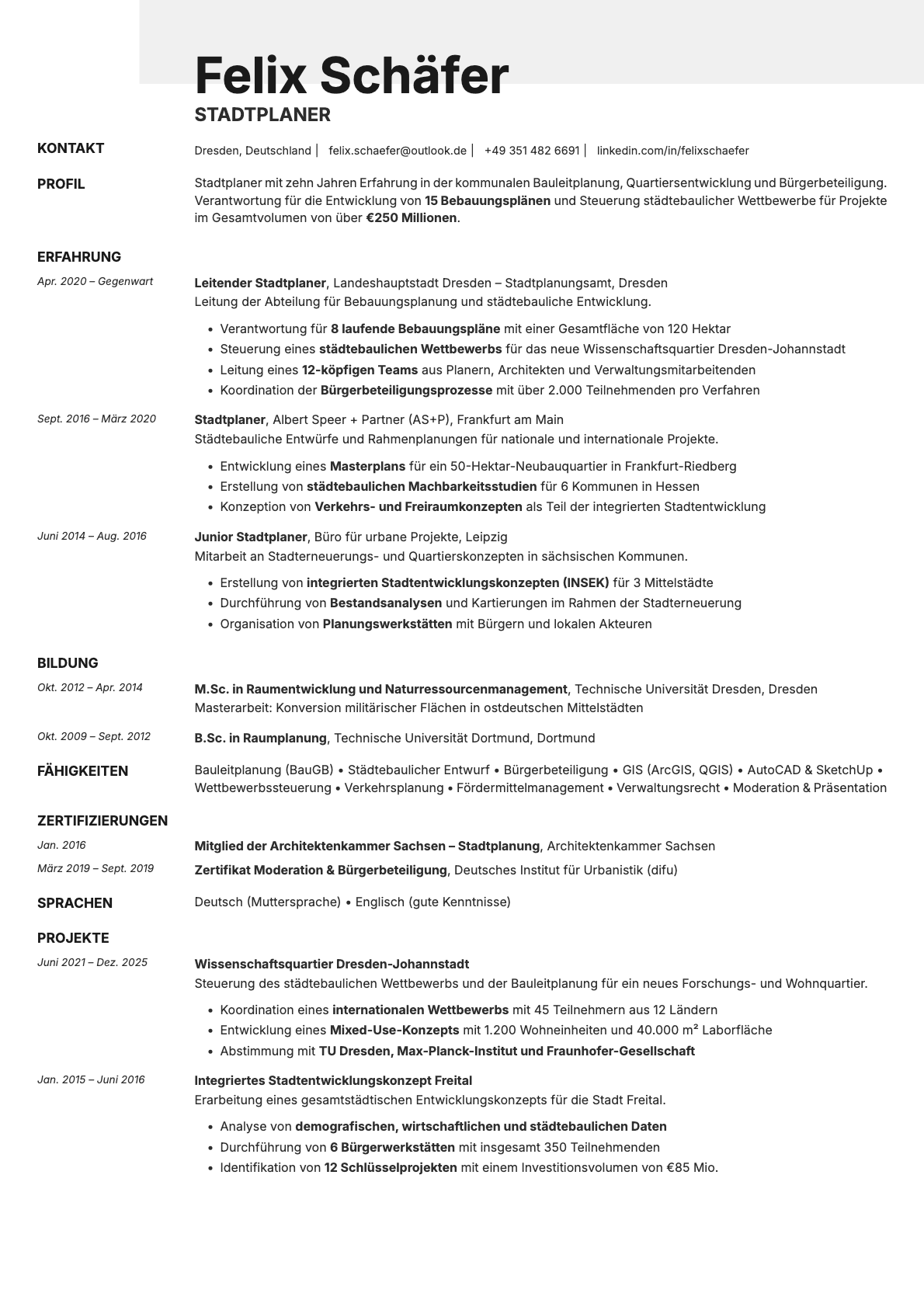 Ivory resume template preview