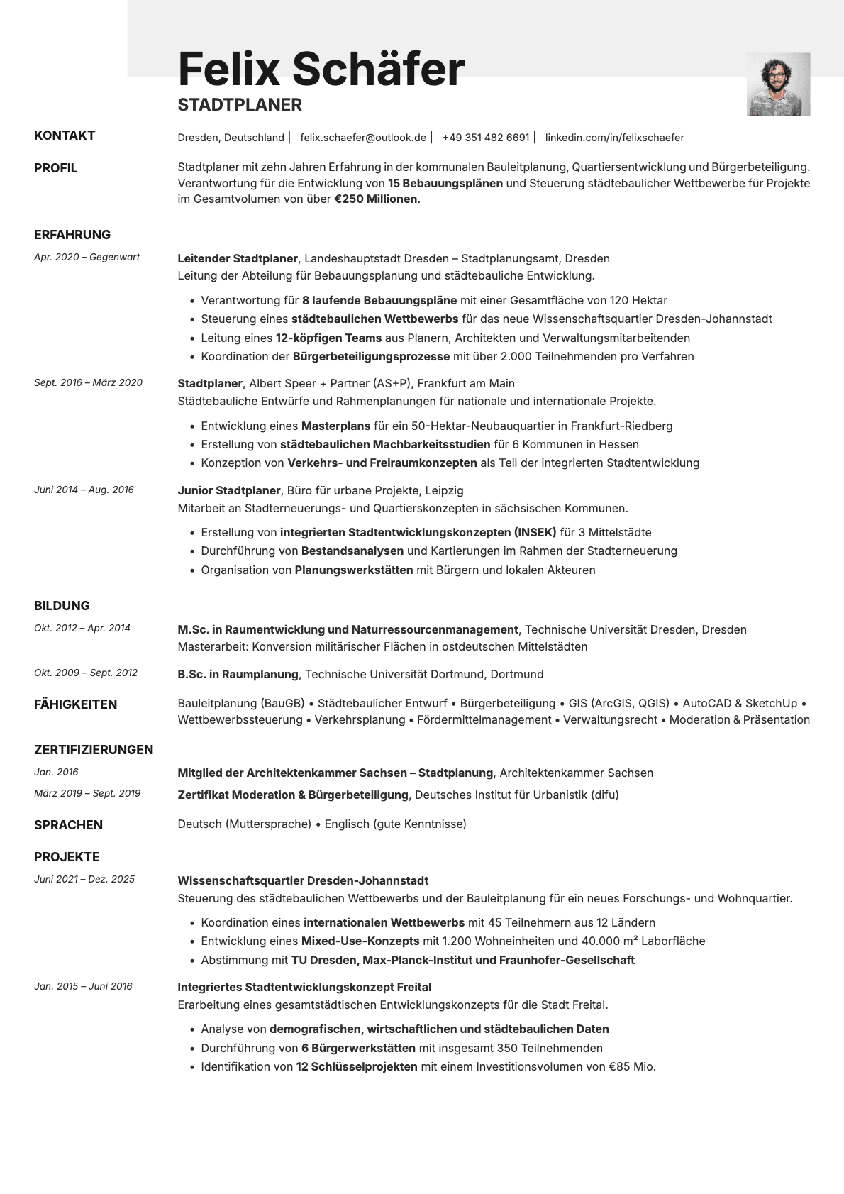 Ivory Photo resume template preview