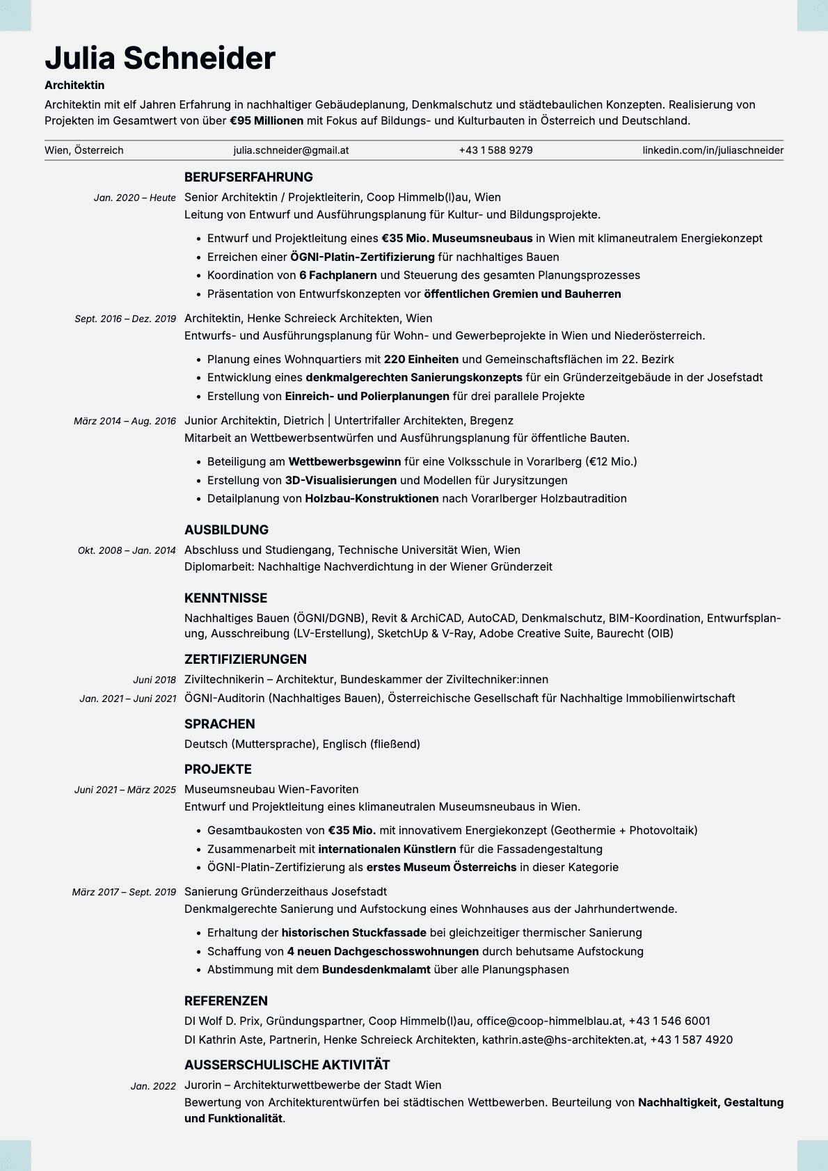 Marble resume template preview