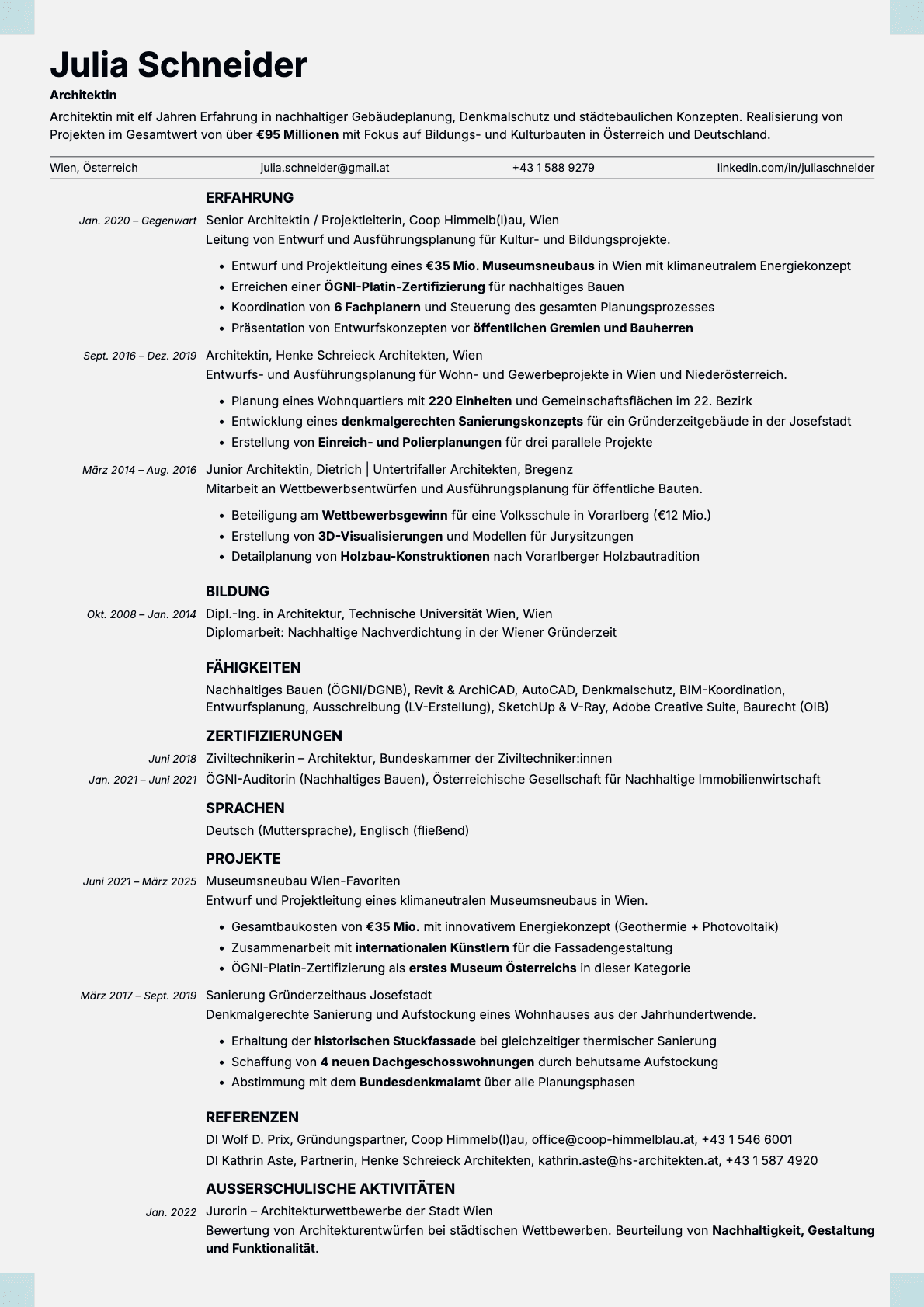 Marble resume template preview