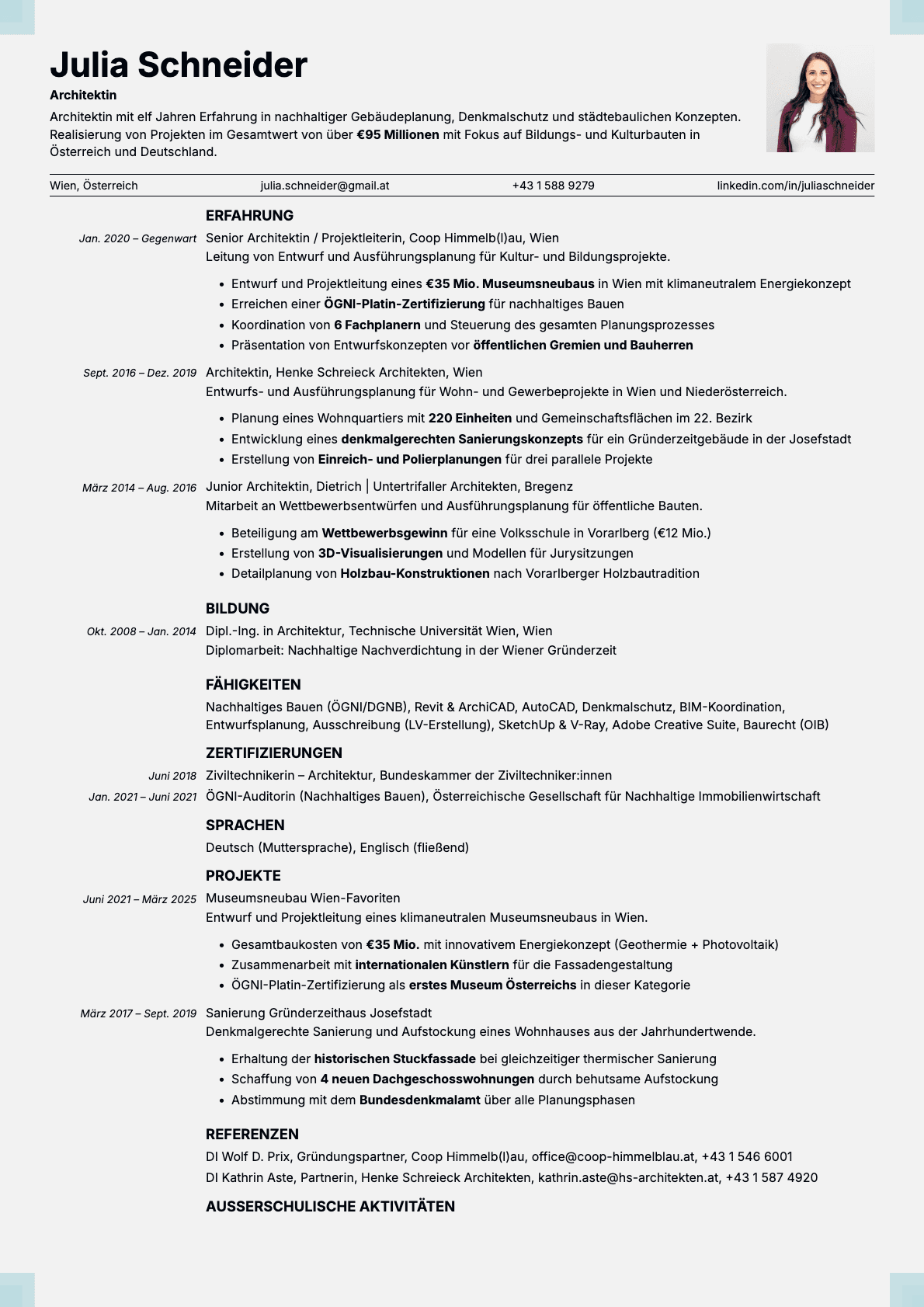 Marble Photo resume template preview