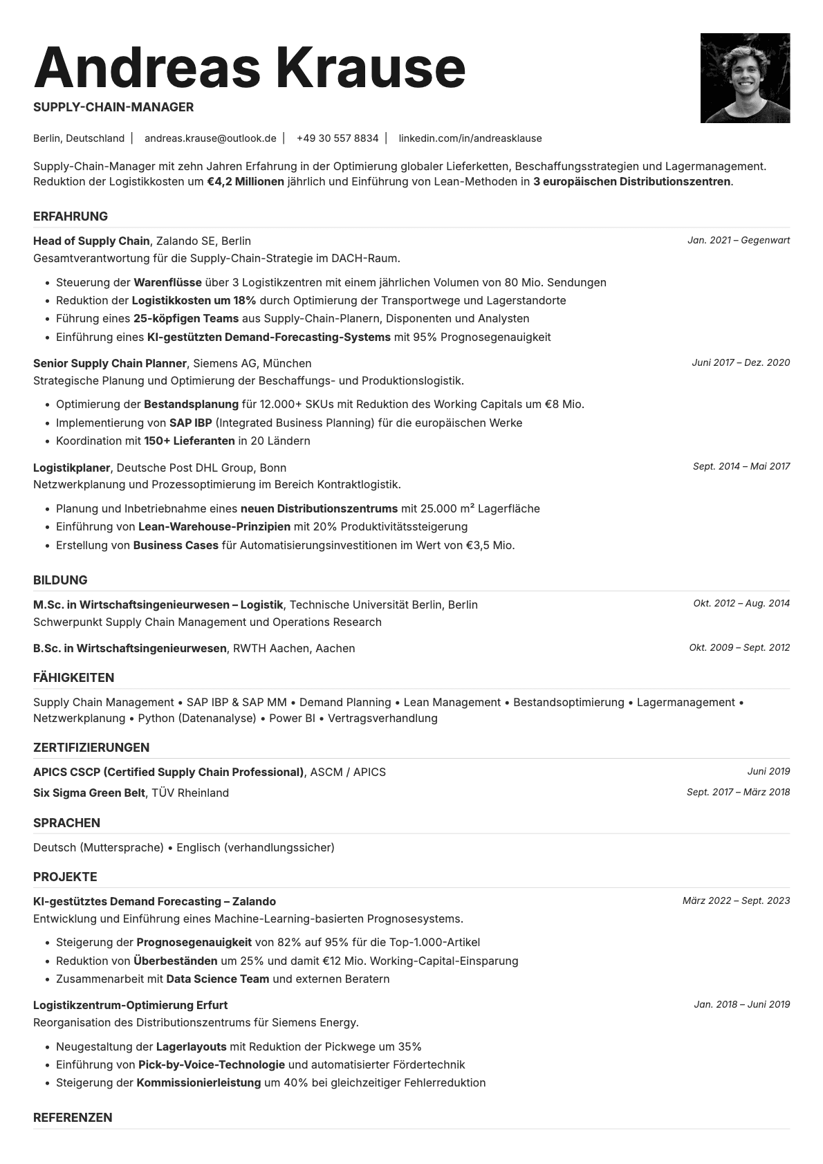 Platinum Photo resume template preview