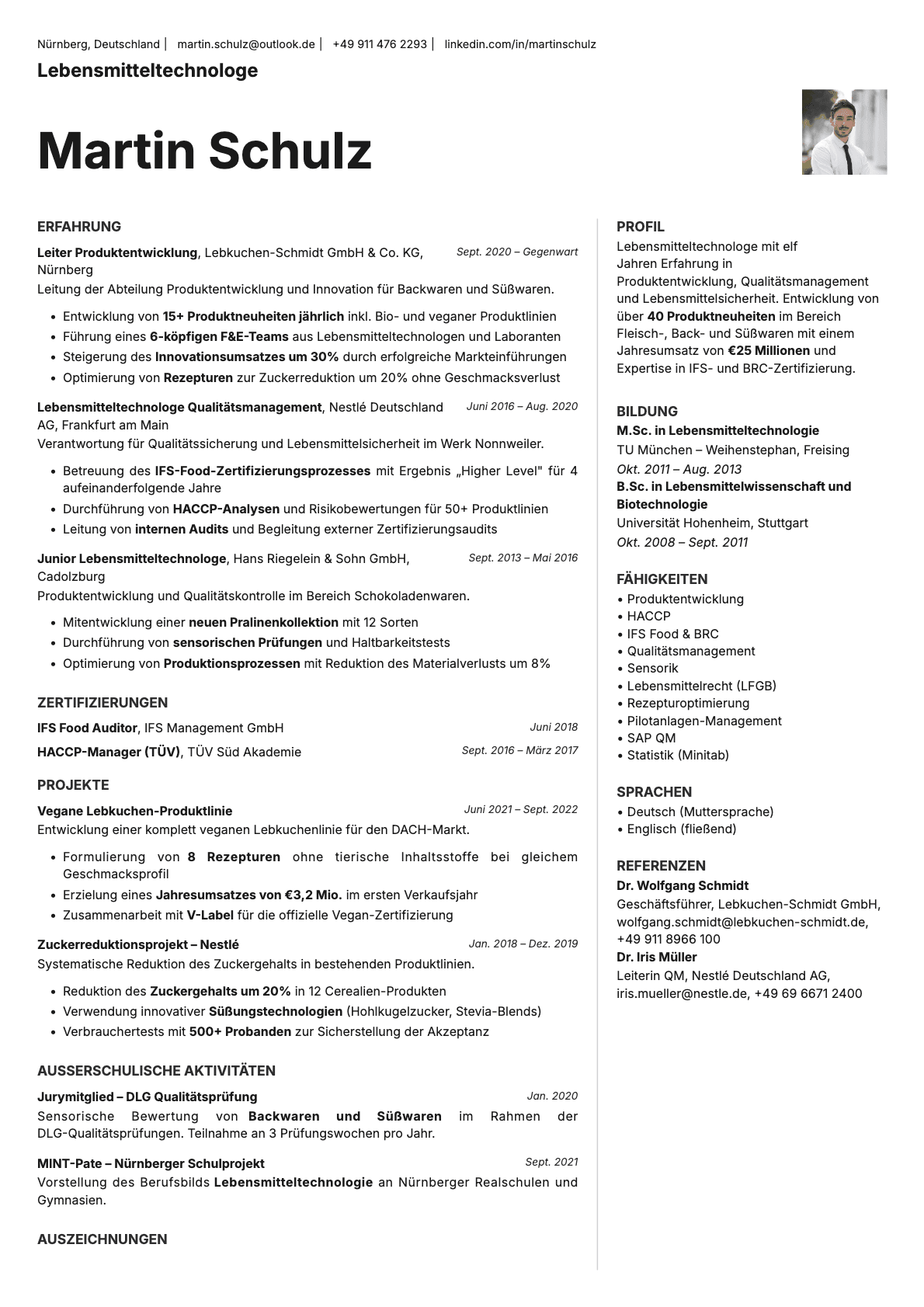 Sapphire Photo resume template preview