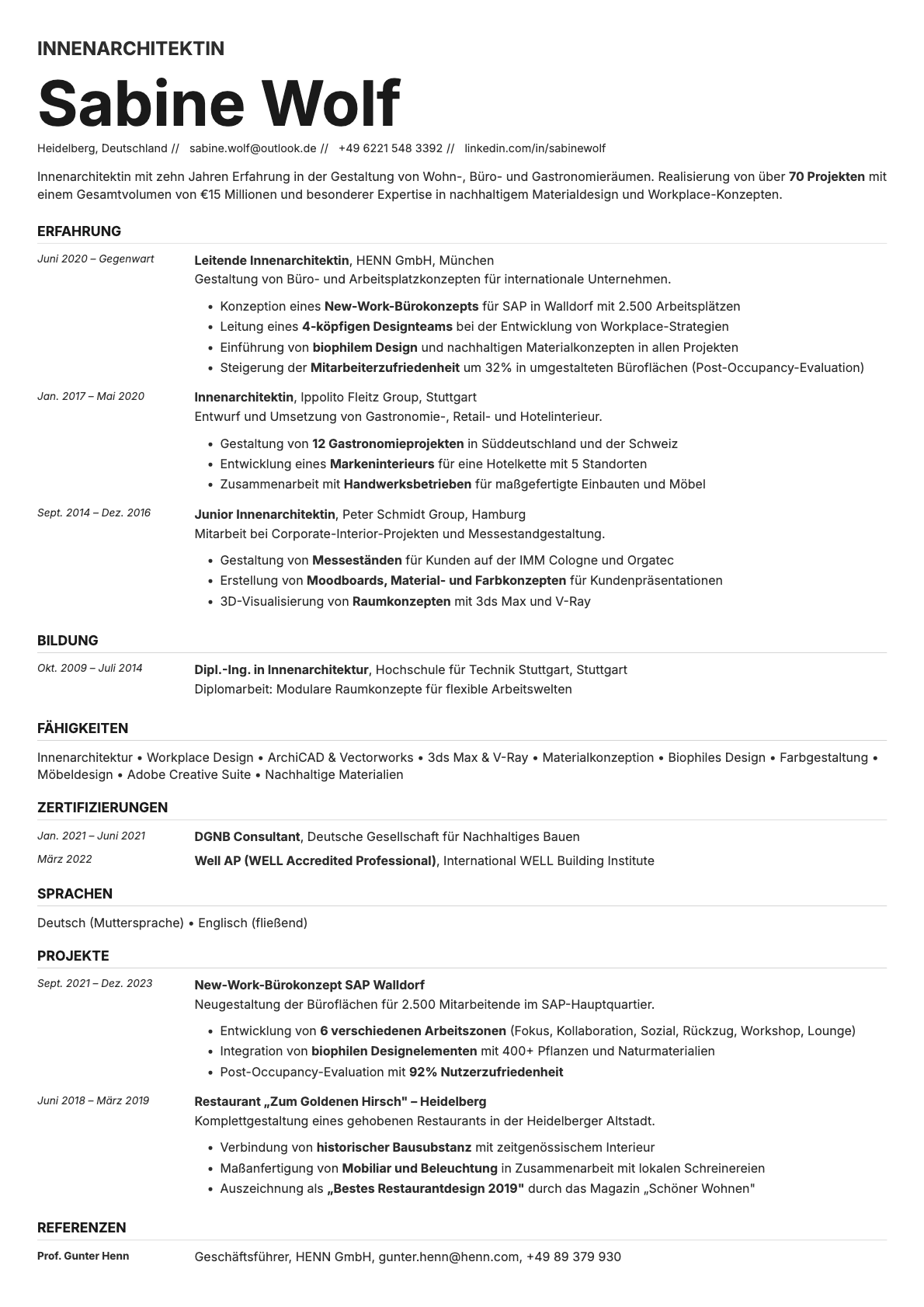 Zinc resume template preview