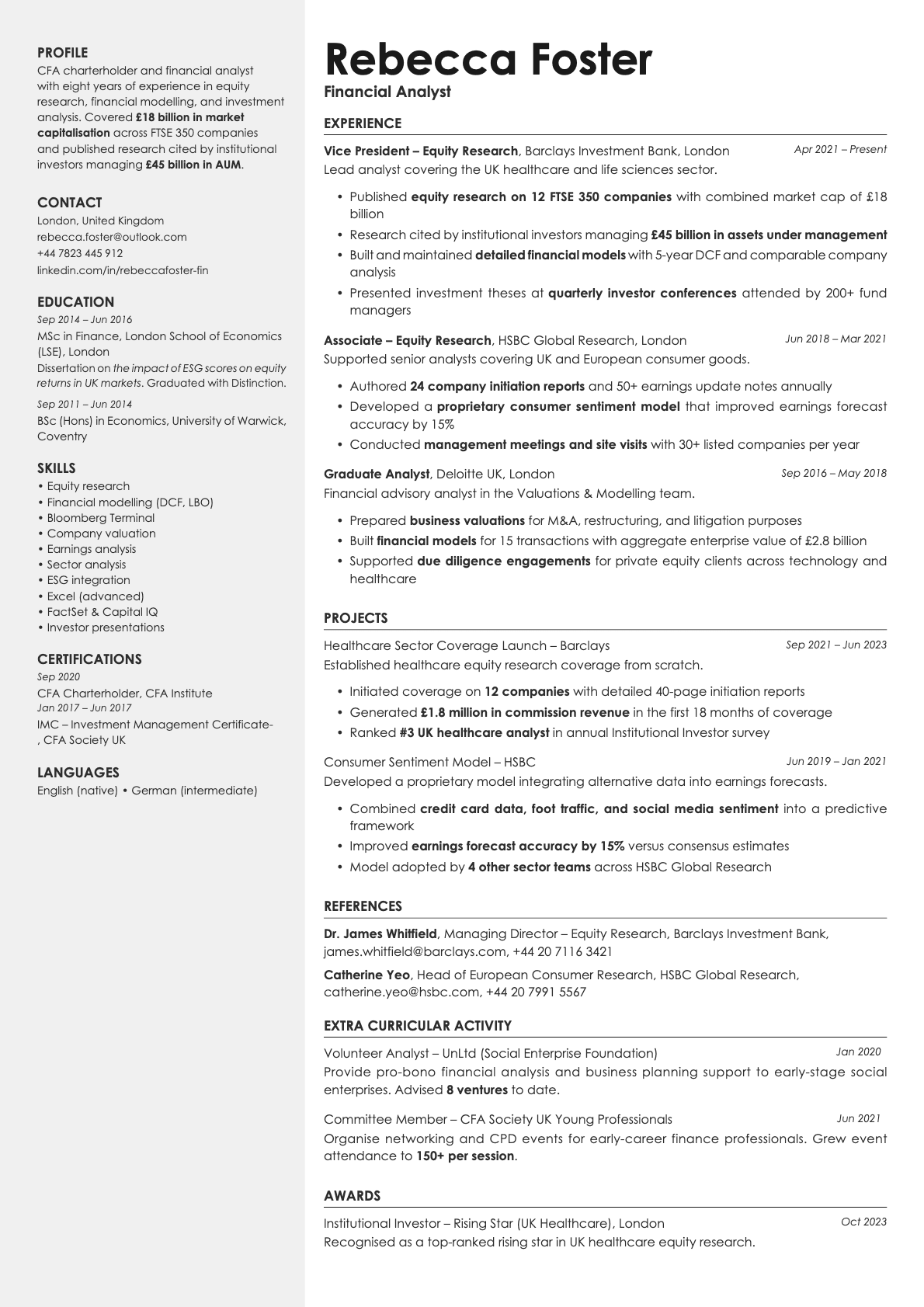 Aurum resume template preview