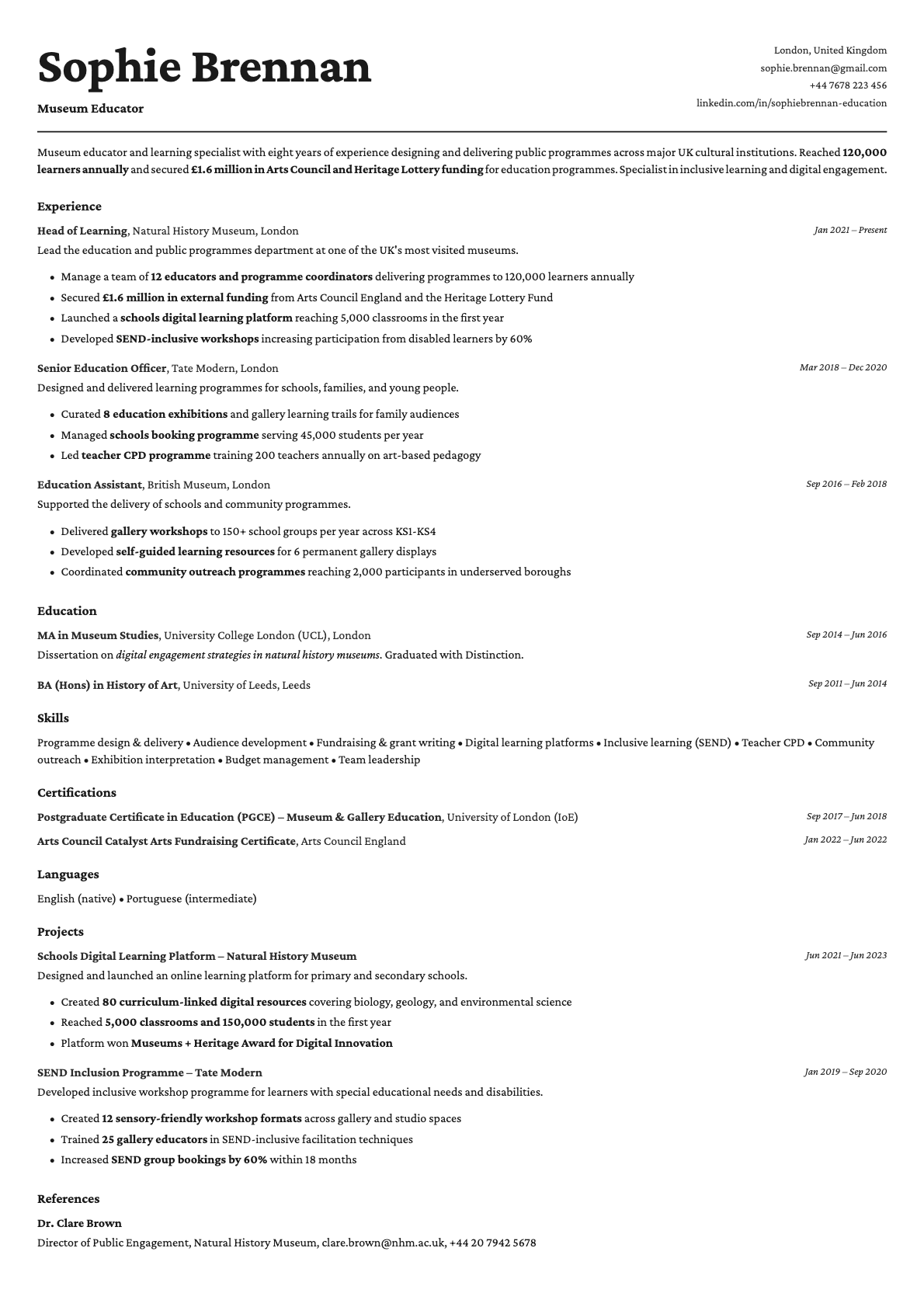 Cobalt resume template preview