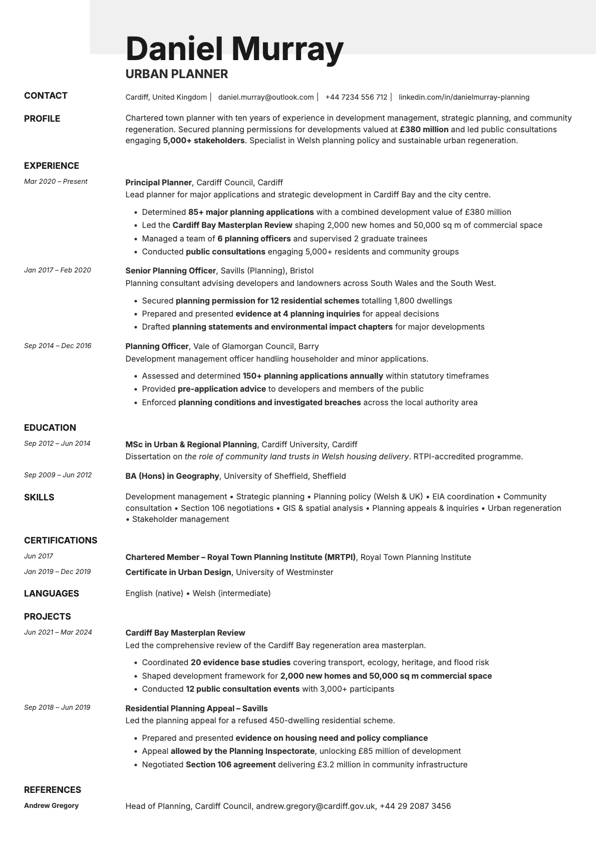 Ivory resume template preview
