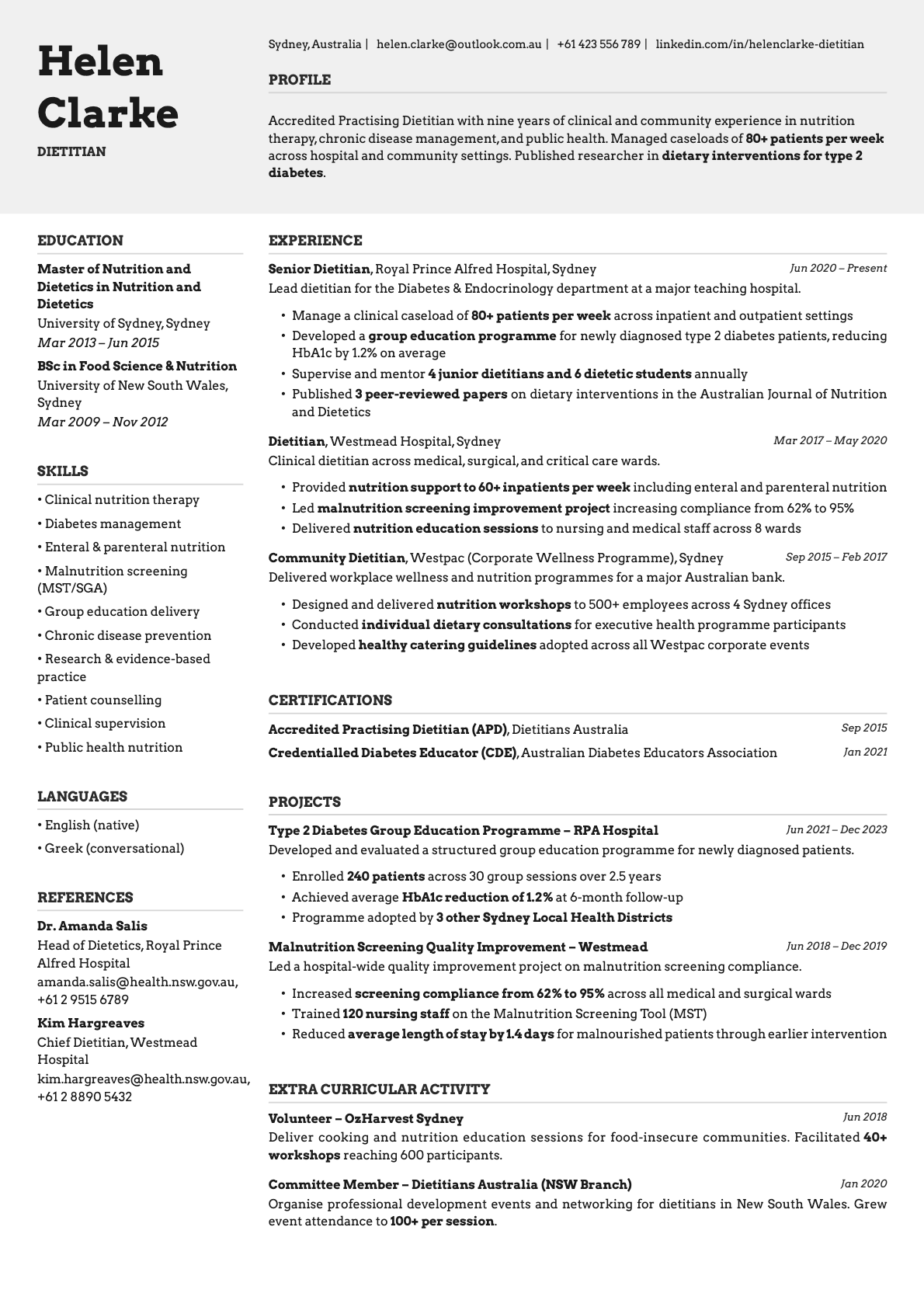 Limestone resume template preview