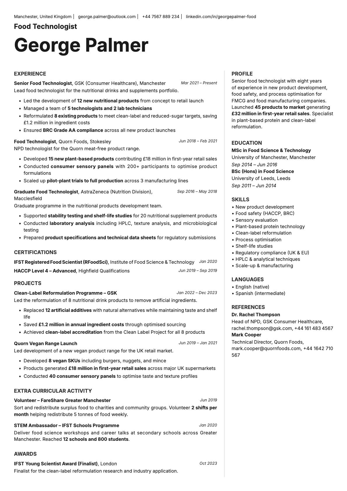 Sapphire resume template preview
