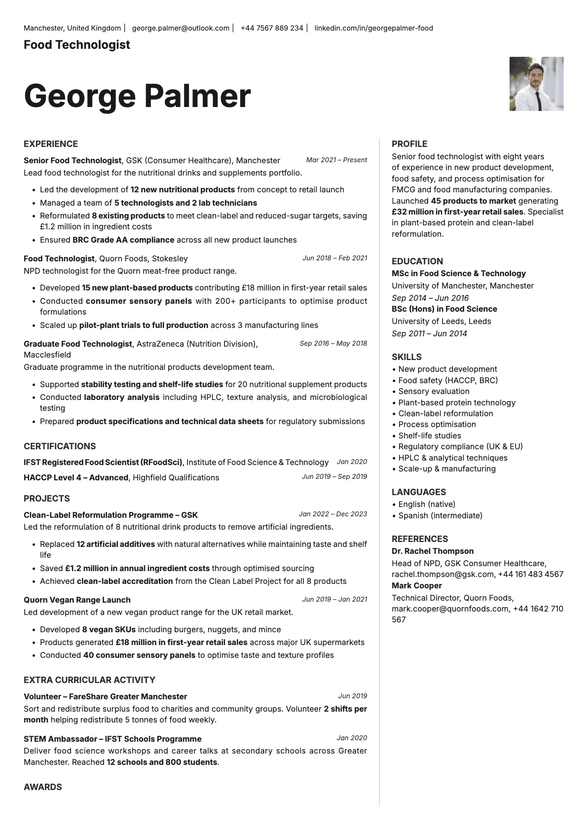 Sapphire Photo resume template preview