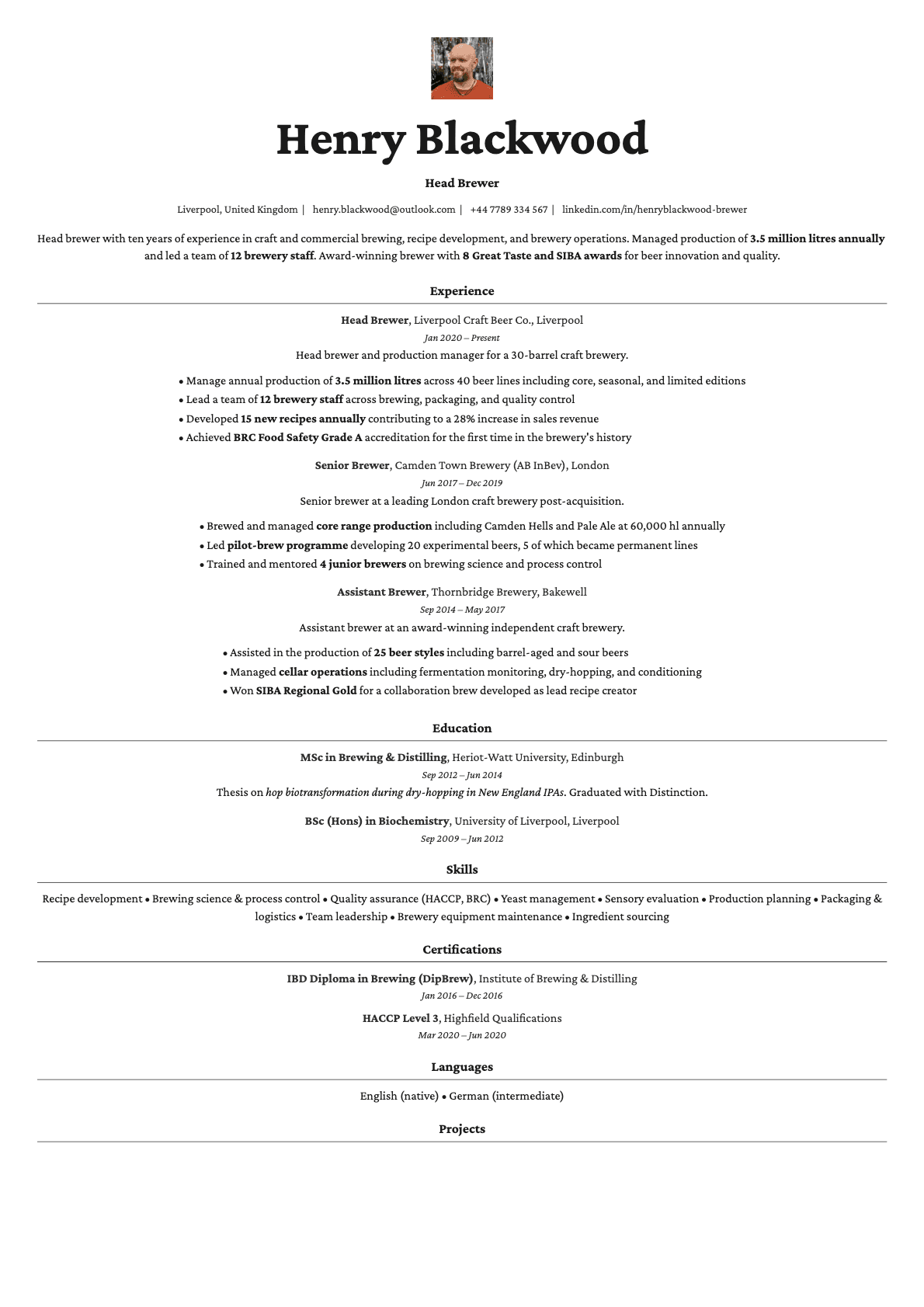 Topaz Photo resume template preview