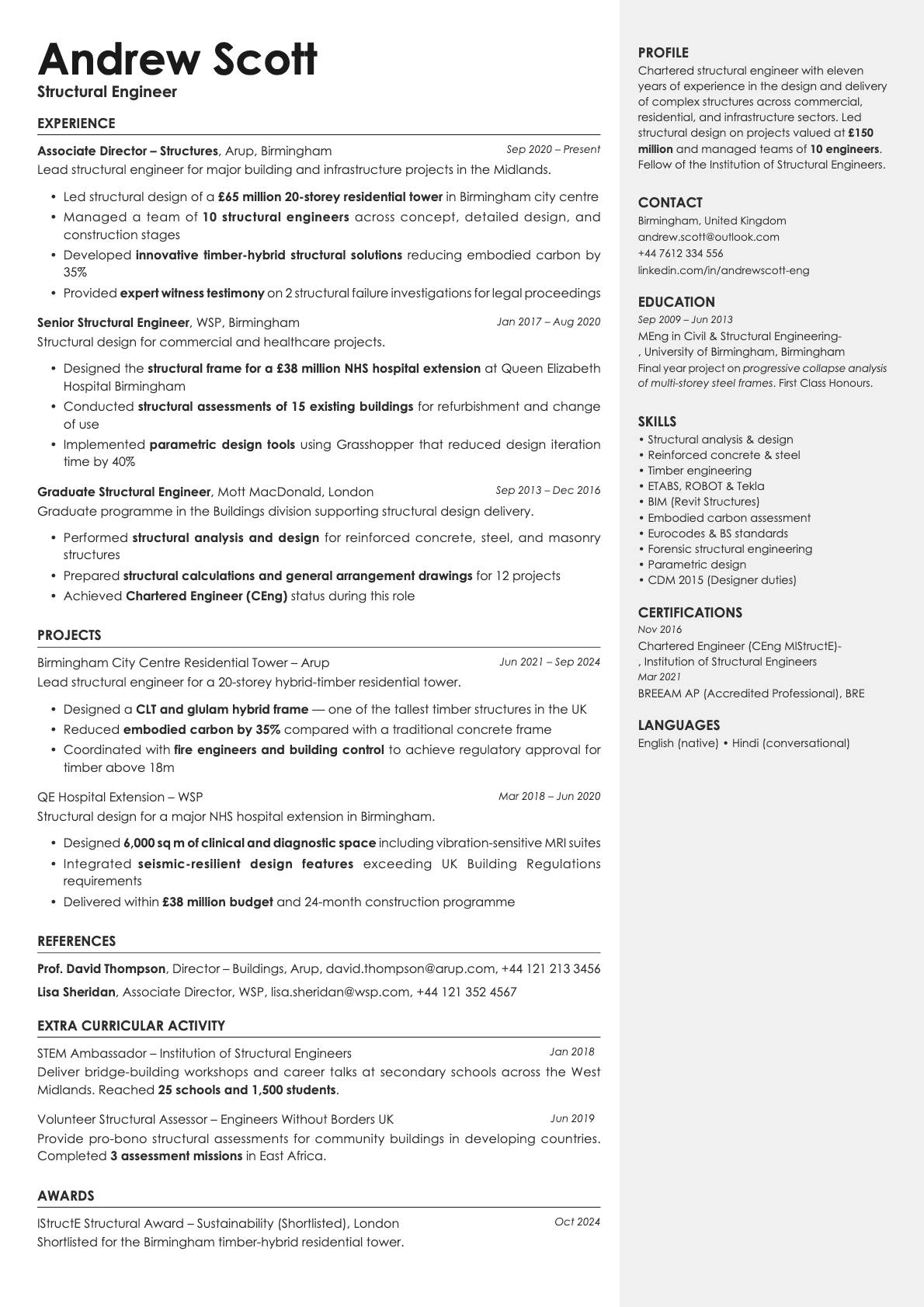 Vanta resume template preview