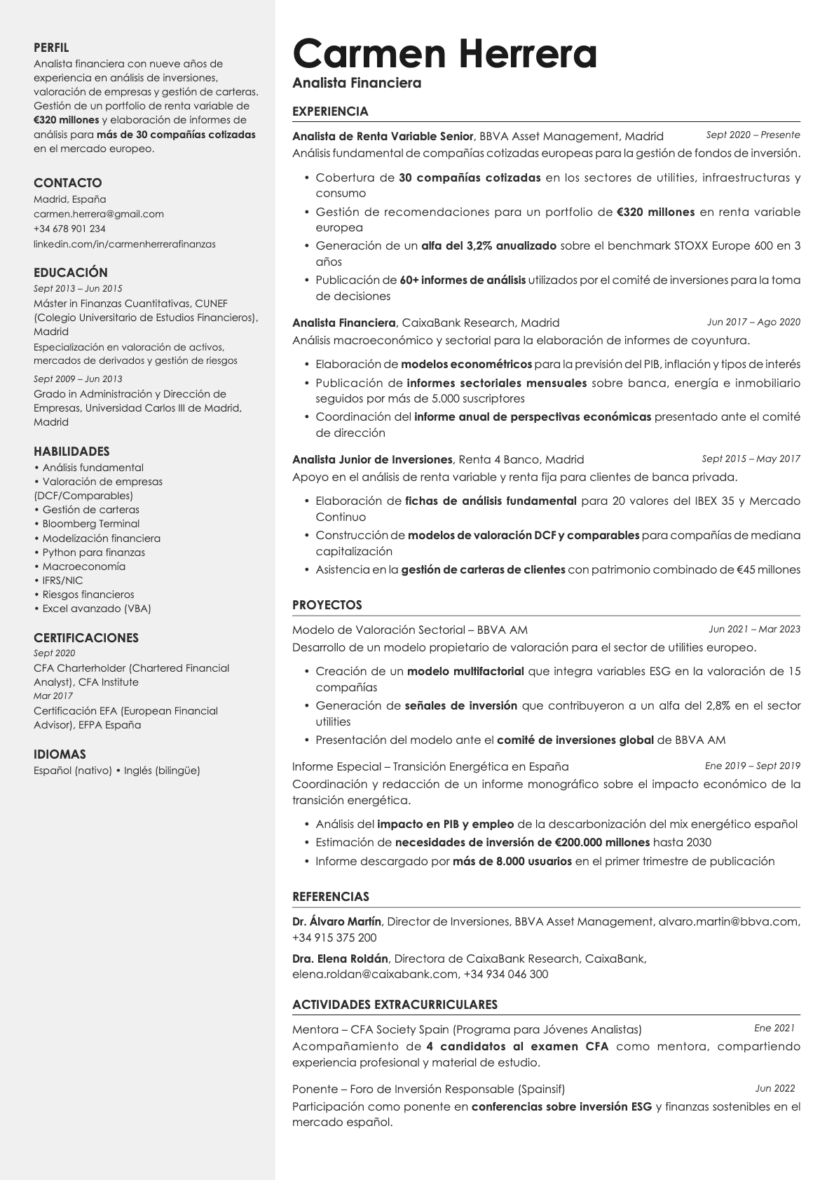 Aurum resume template preview