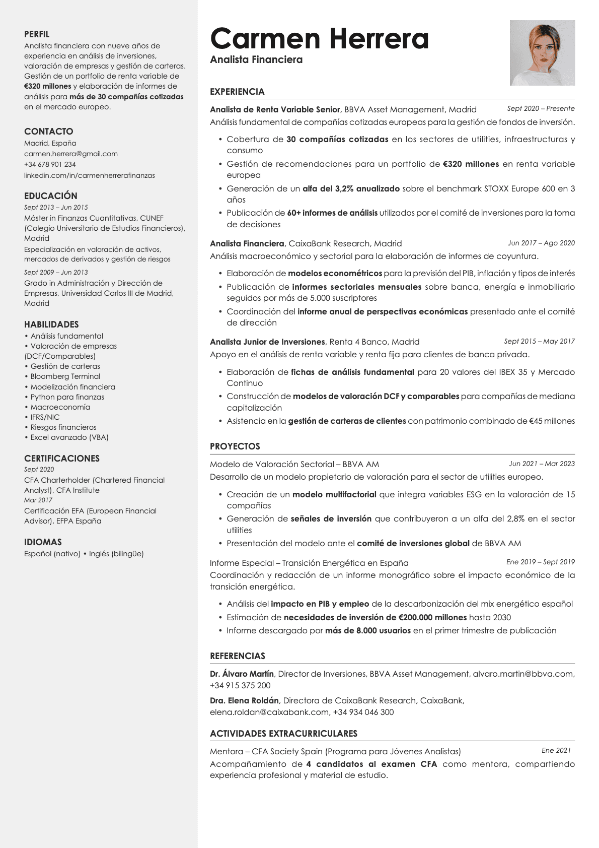 Aurum Photo resume template preview