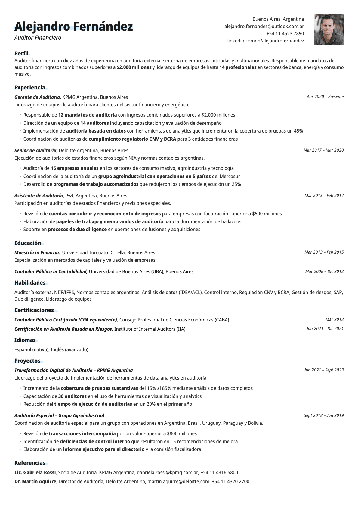 Copper Photo resume template preview