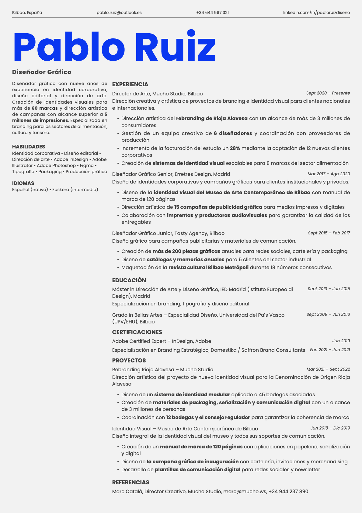 Fern resume template preview